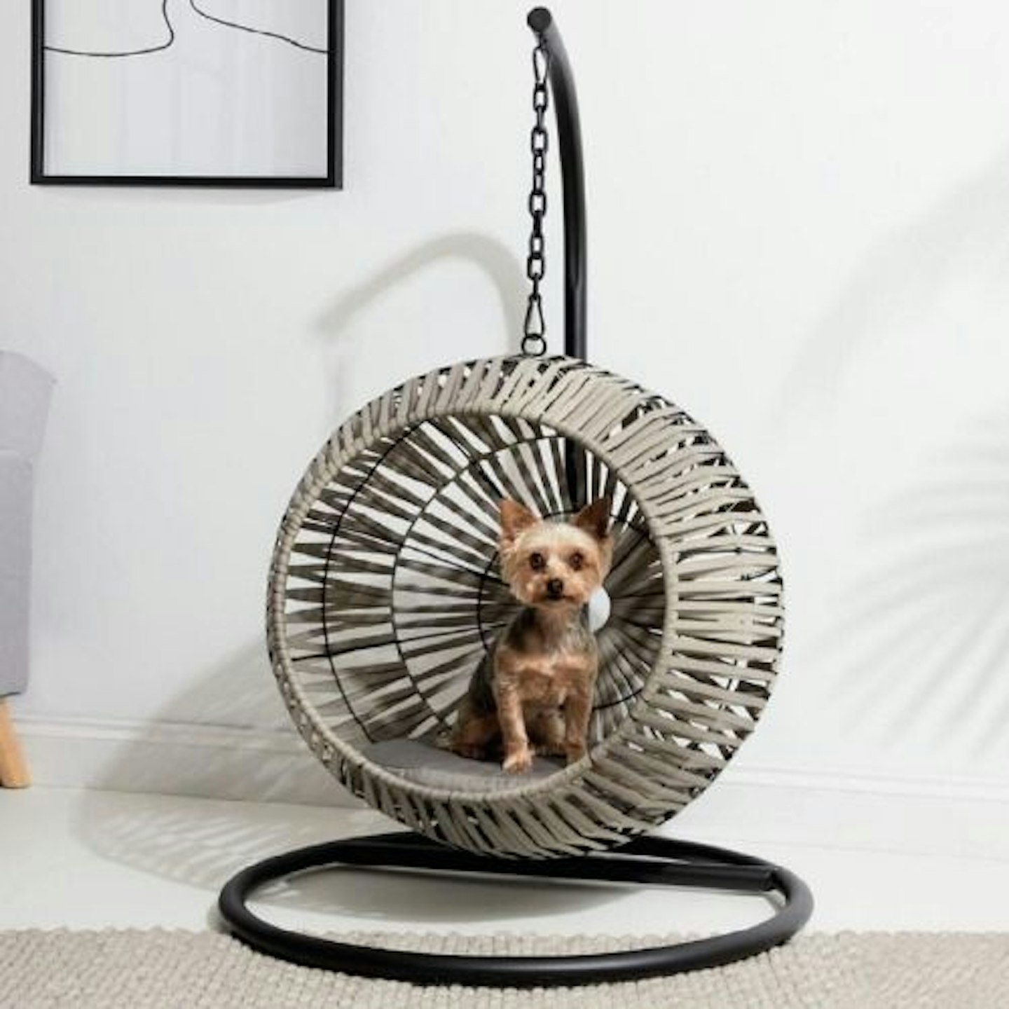 New Indoor Outdoor Comfortable Pet Hanging Egg Chair Grey Perfect Place to Relax