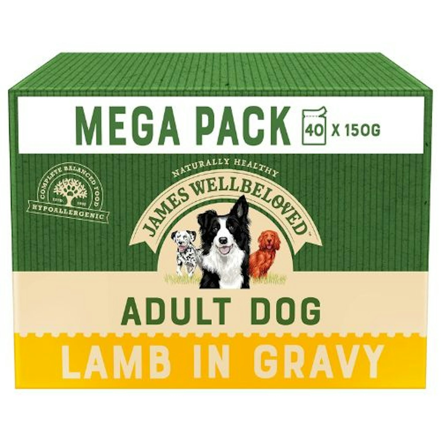 James Wellbeloved, Adult Wet Dog Food Lamb in Gravy (Pack of 40)