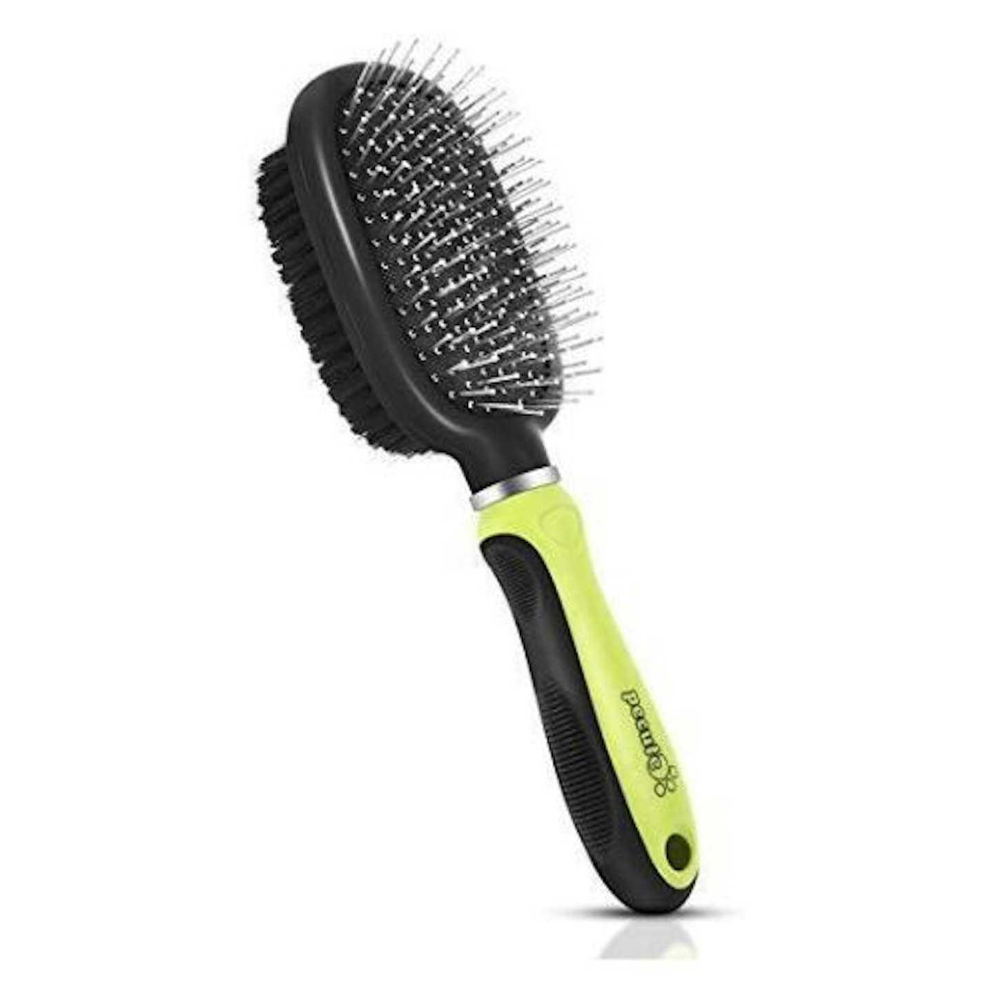 pecute Double Sided Pet Grooming Brush - 2 in 1 Pin & Bristle Soft Brush - Dail