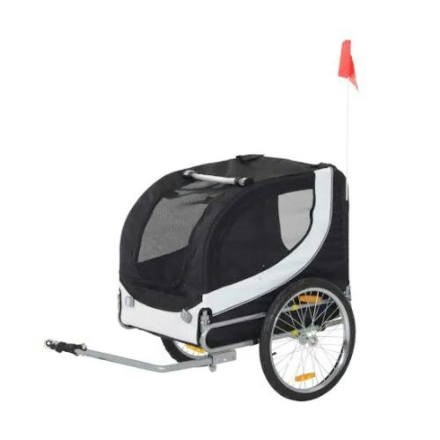 PawHut Pet Dog Stroller Folding Bike & Cargo Trailer/ Carrier - Black & White