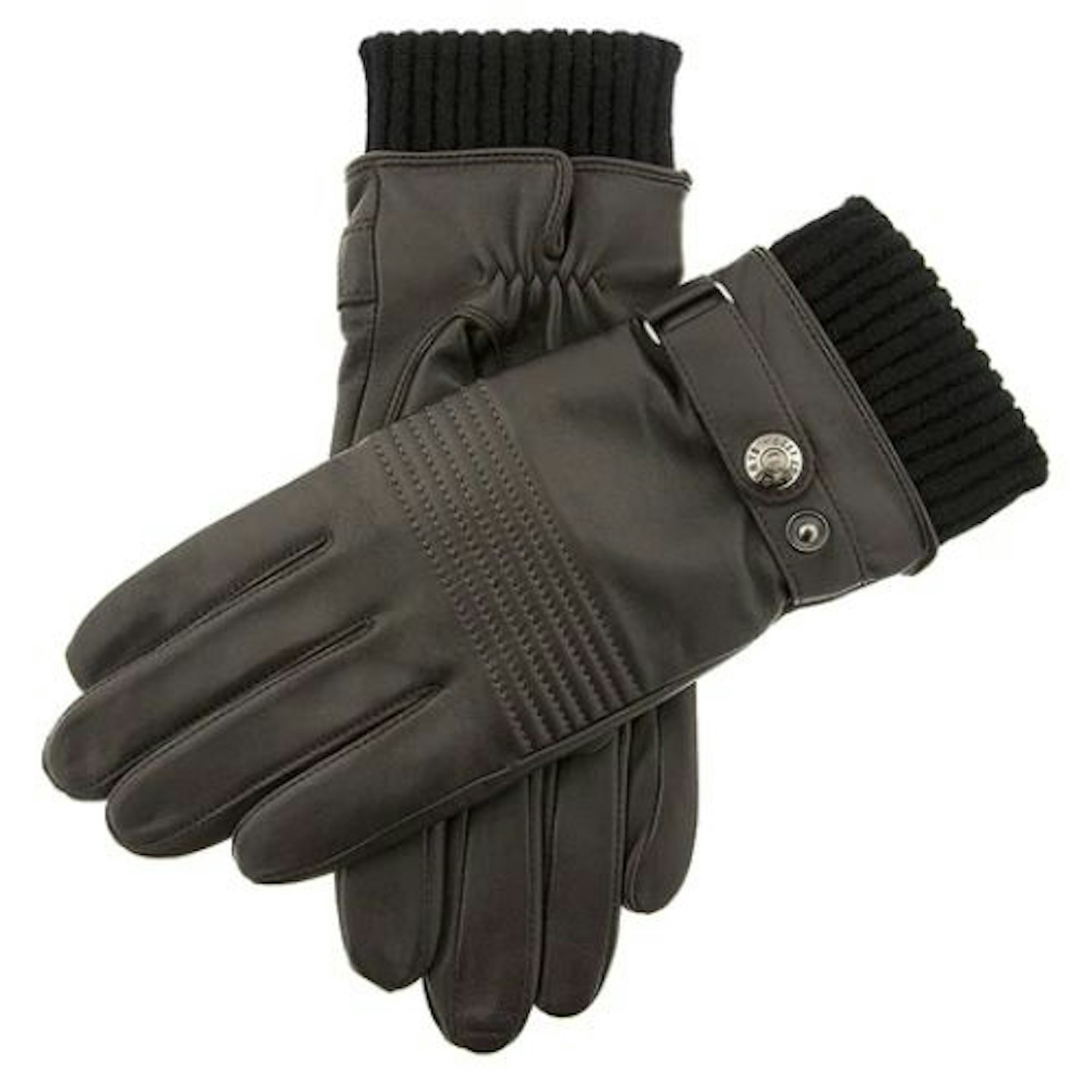 Men's Water-Resistant Leather Gloves with Stitch Detail