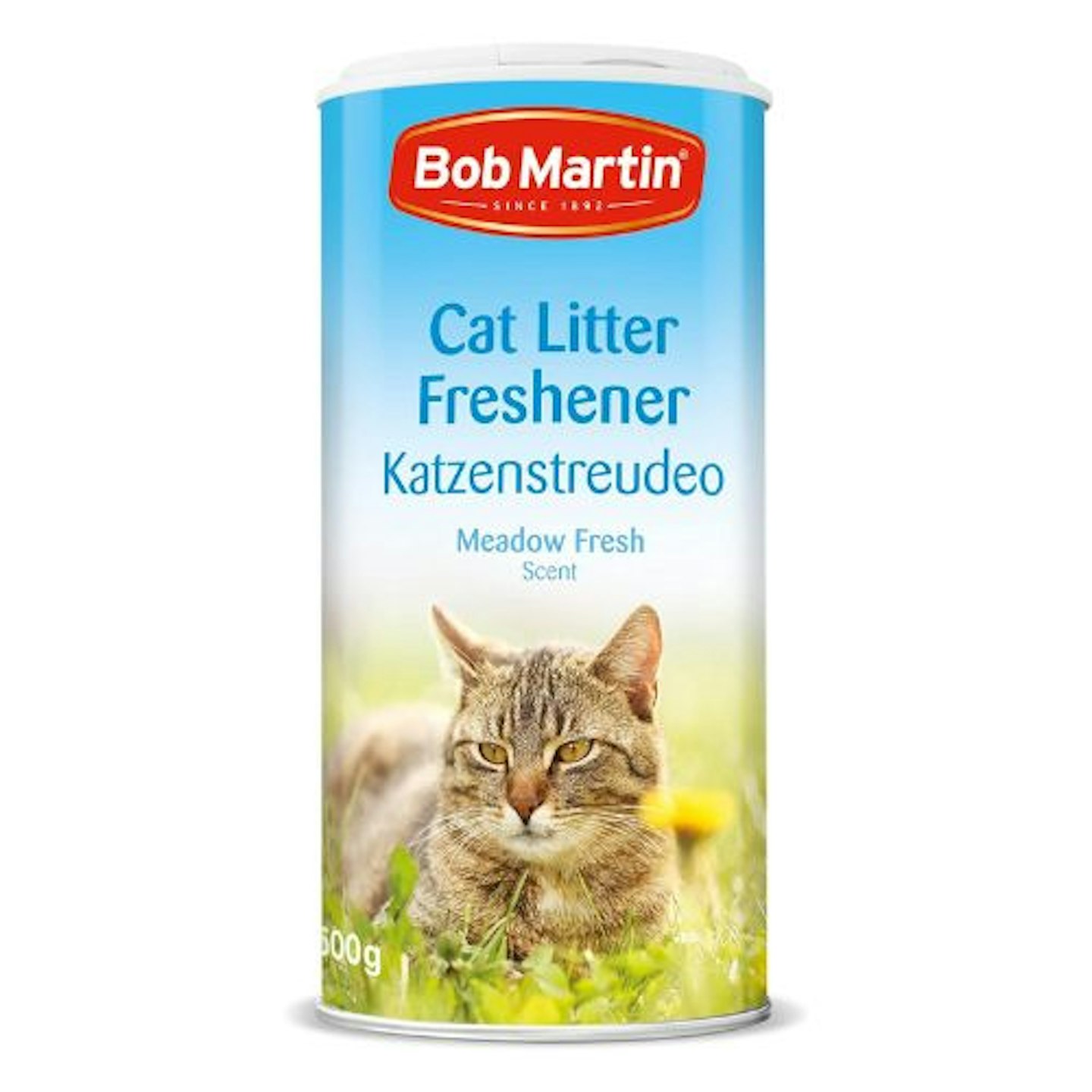 Bob Martin Cat Litter Freshener Powder, Meadow Fresh Scent - Effective Odour Control for Longer Lasting Freshness, Made in the UK (500g)