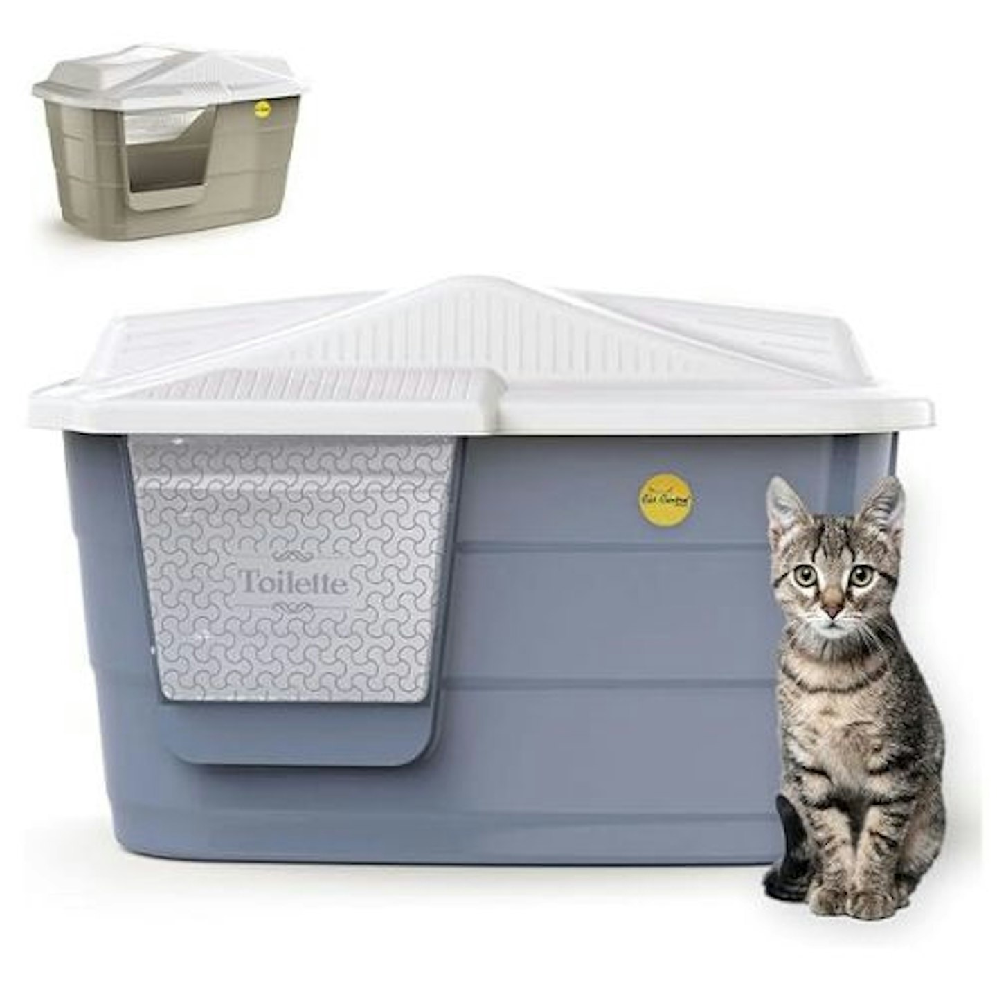 CAT CENTRE Grey Large Cat Hooded Litter Tray Box