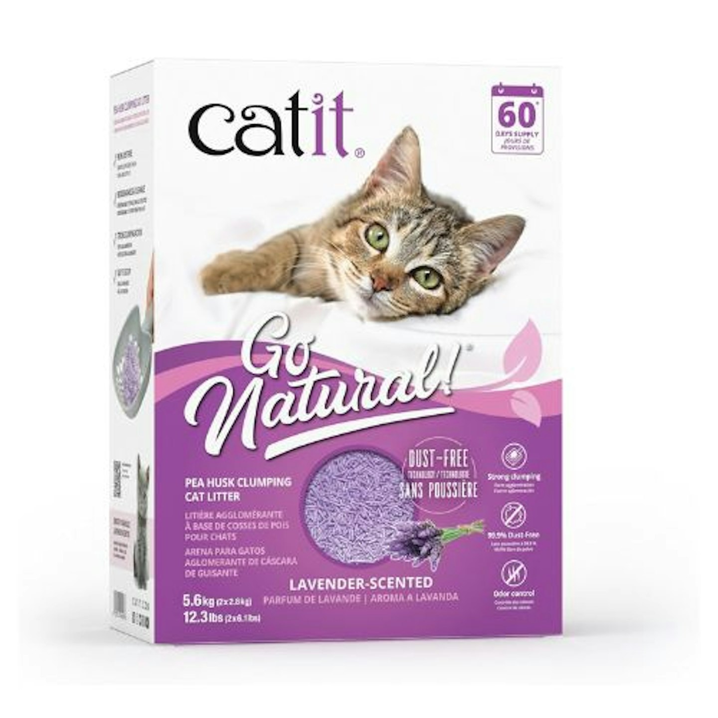 Catit Go Natural! Lavender Clumping Pea Pod Cat Litter, 5.6 kg