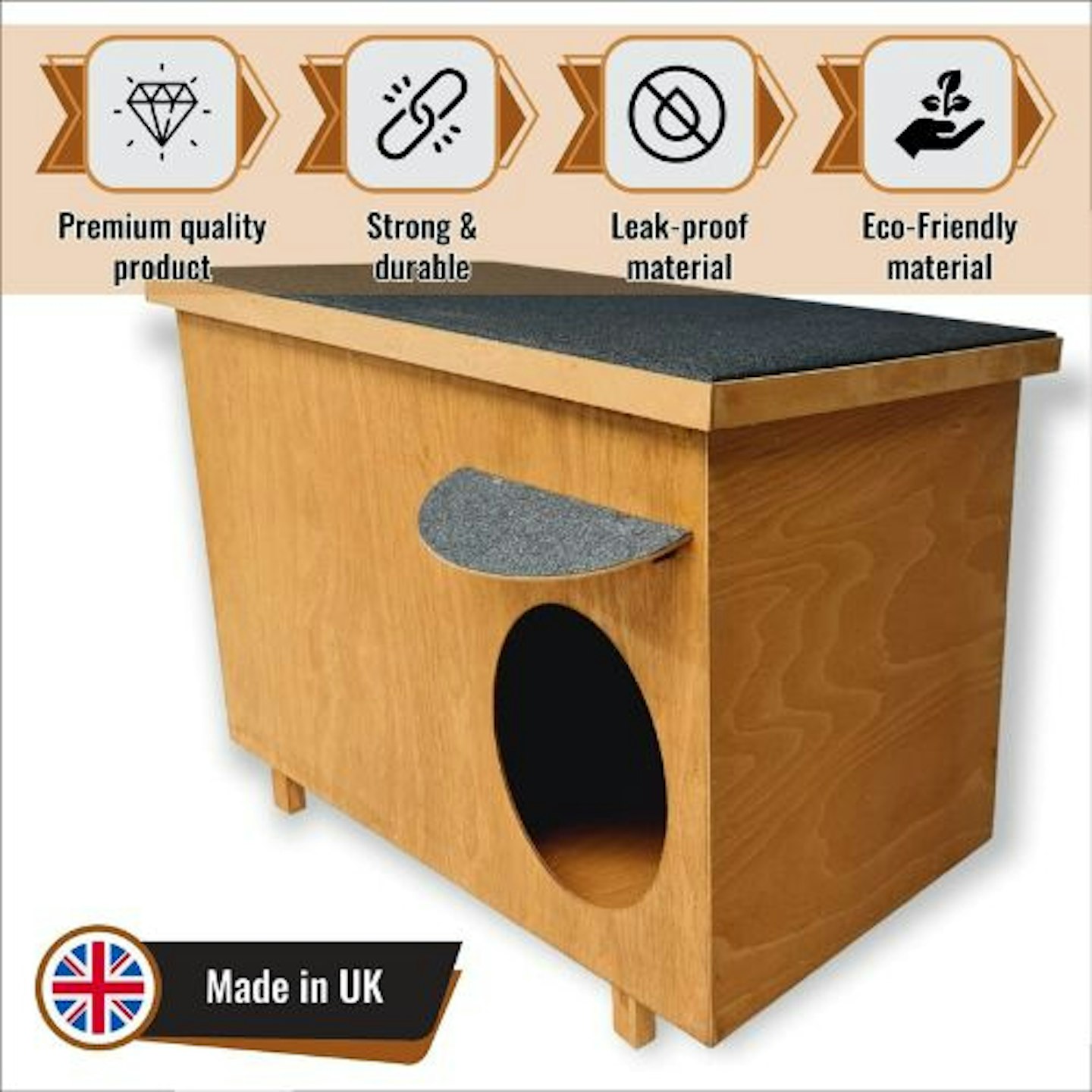 Outdoor Cat Litter House With Large Tray