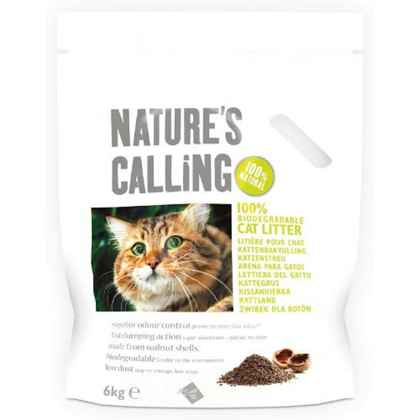 Nature's Calling Walnut Shell Fine Granule Clumping Cat Litter