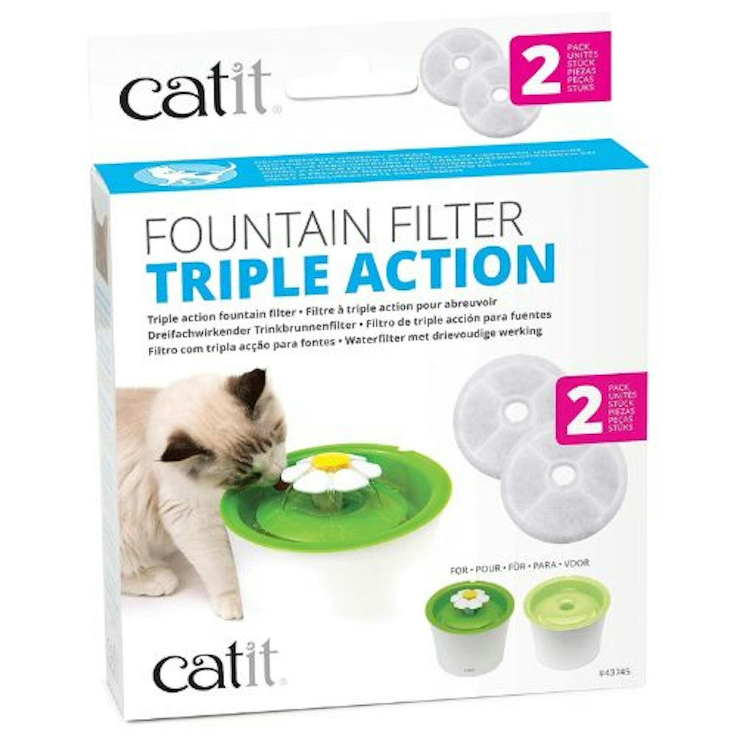 Catit Cat Water Fountain Filter Cartridge (2 Pack)