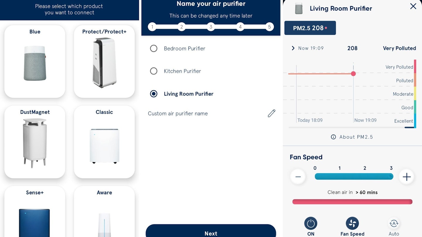 Using the Blueair app to control and monitor that Blueair Blue Max 3250i Smart WiFi Air Purifier