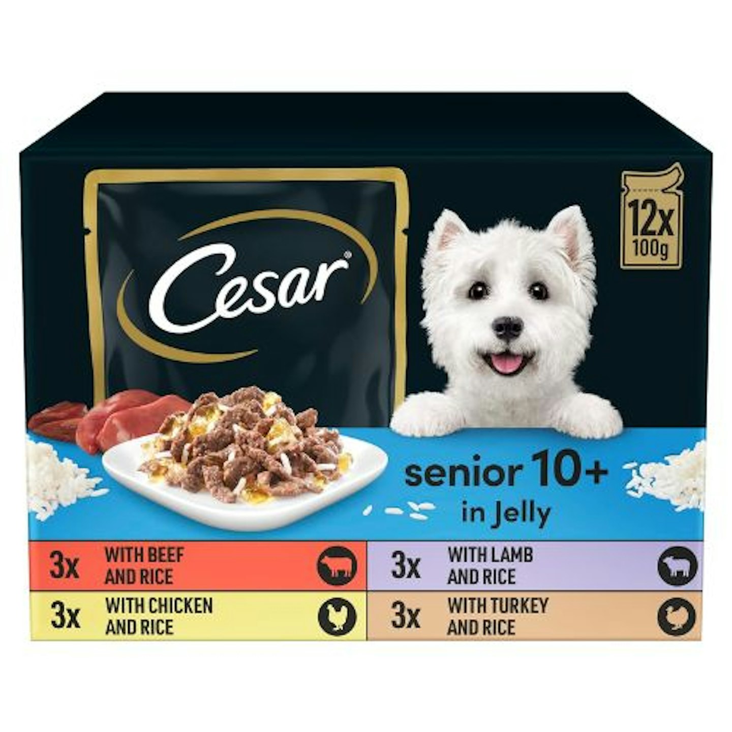 CESAR Senior 10+ Deliciously Fresh Wet Dog Food 48 x 100g