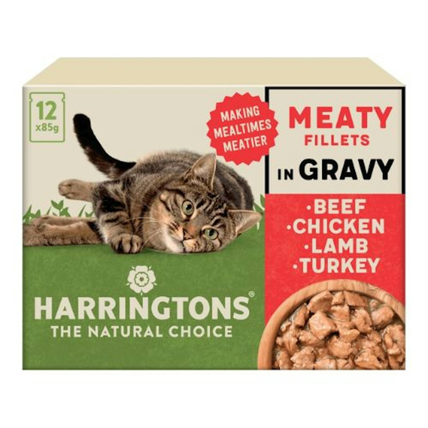 Harringtons Grain-Free Meat Selection in Gravy Wet Food 72 x 85g