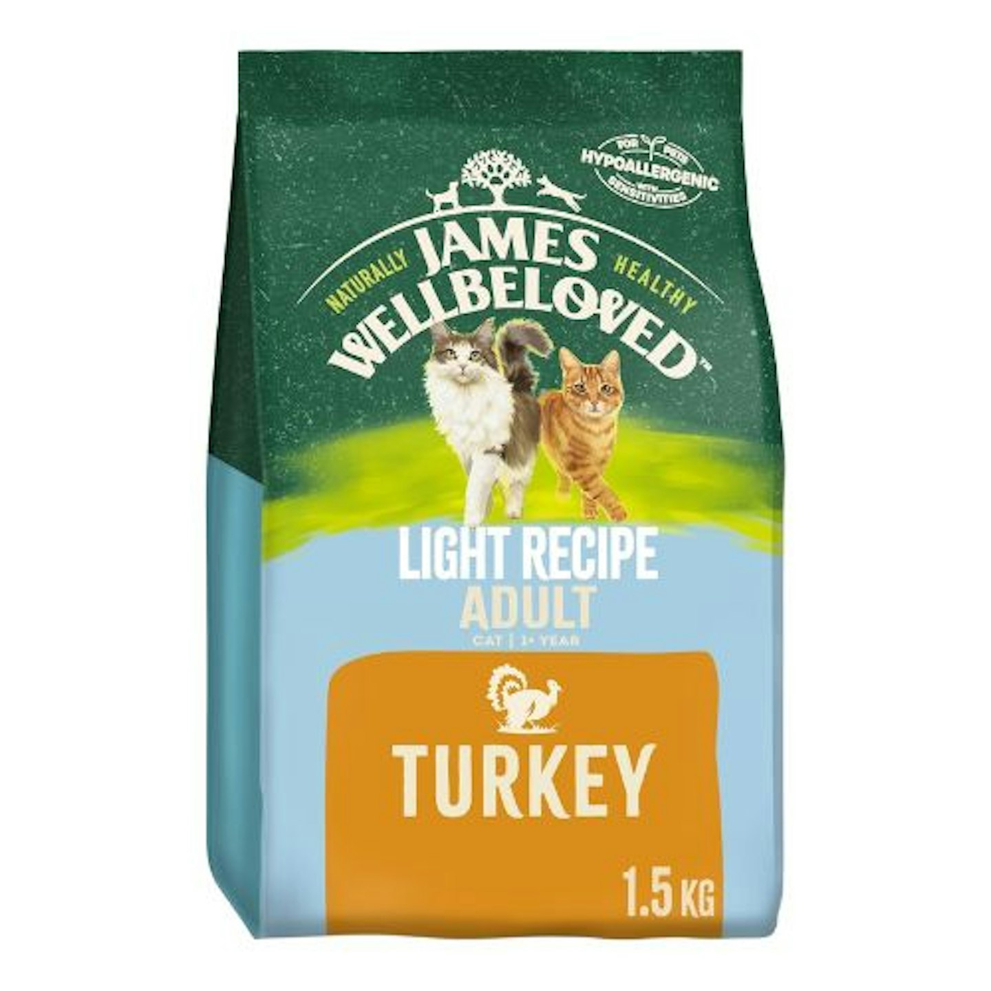 James Wellbeloved Adult Light Turkey 1.5 kg Bag, Hypoallergenic Dry Cat Food