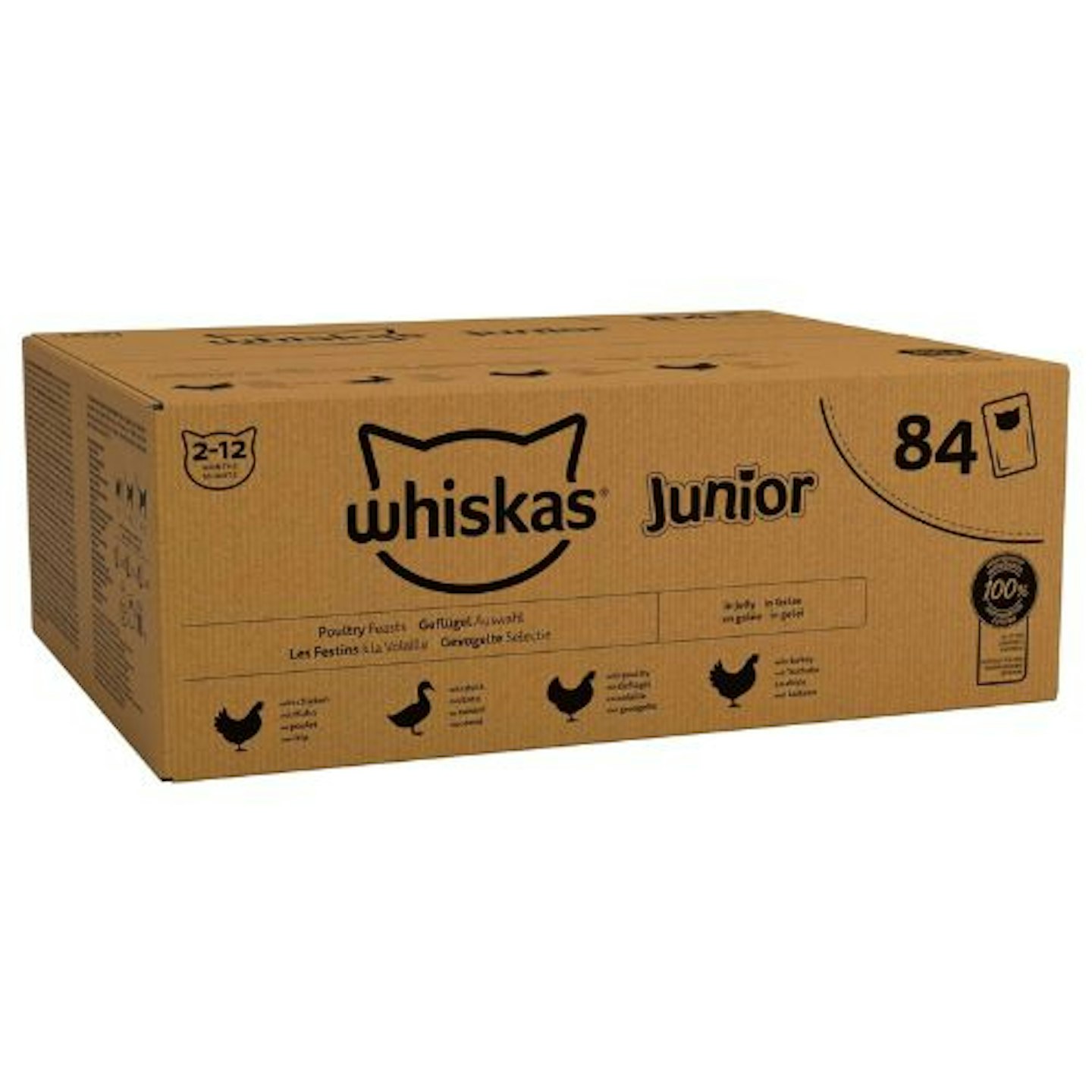 Whiskas Junior Poultry Selection in Jelly 84 Pouches,