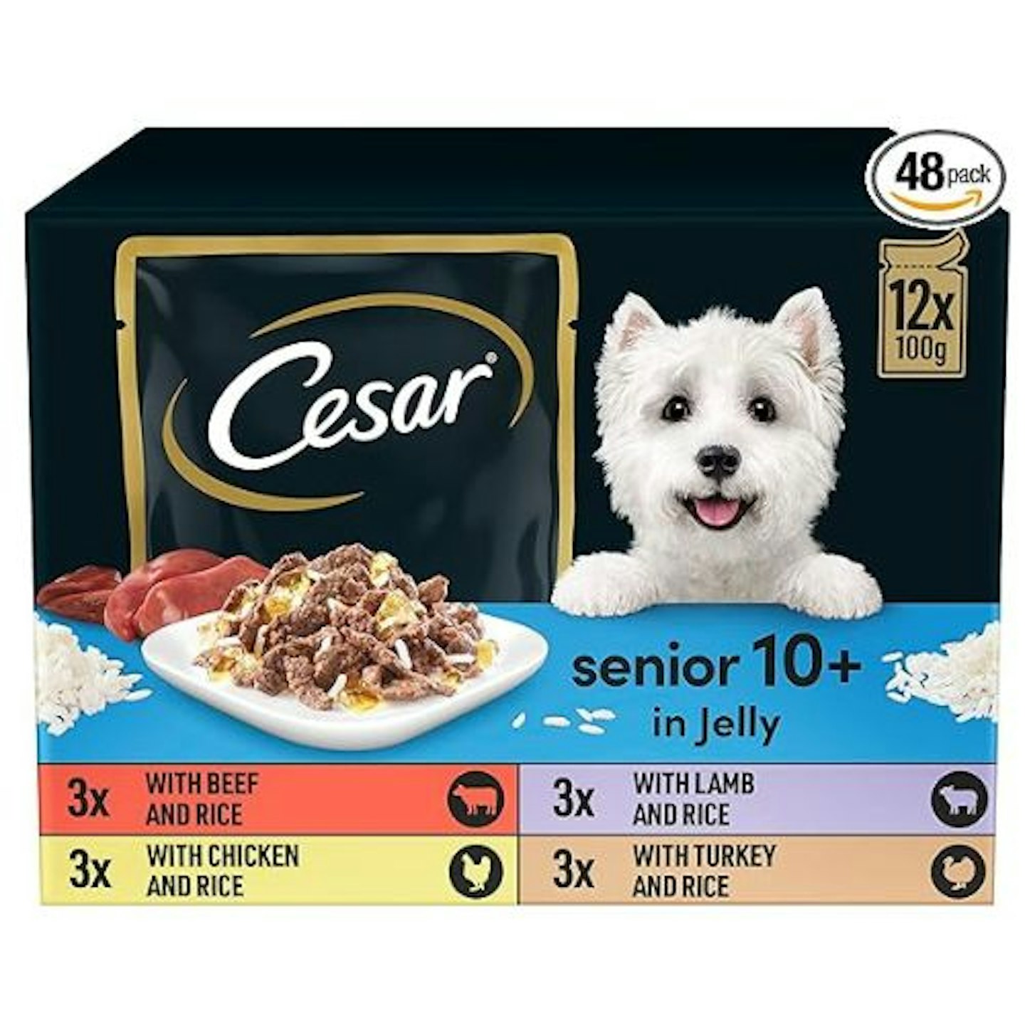 CESAR Senior 10+ Deliciously Fresh Wet Dog Food Pouches