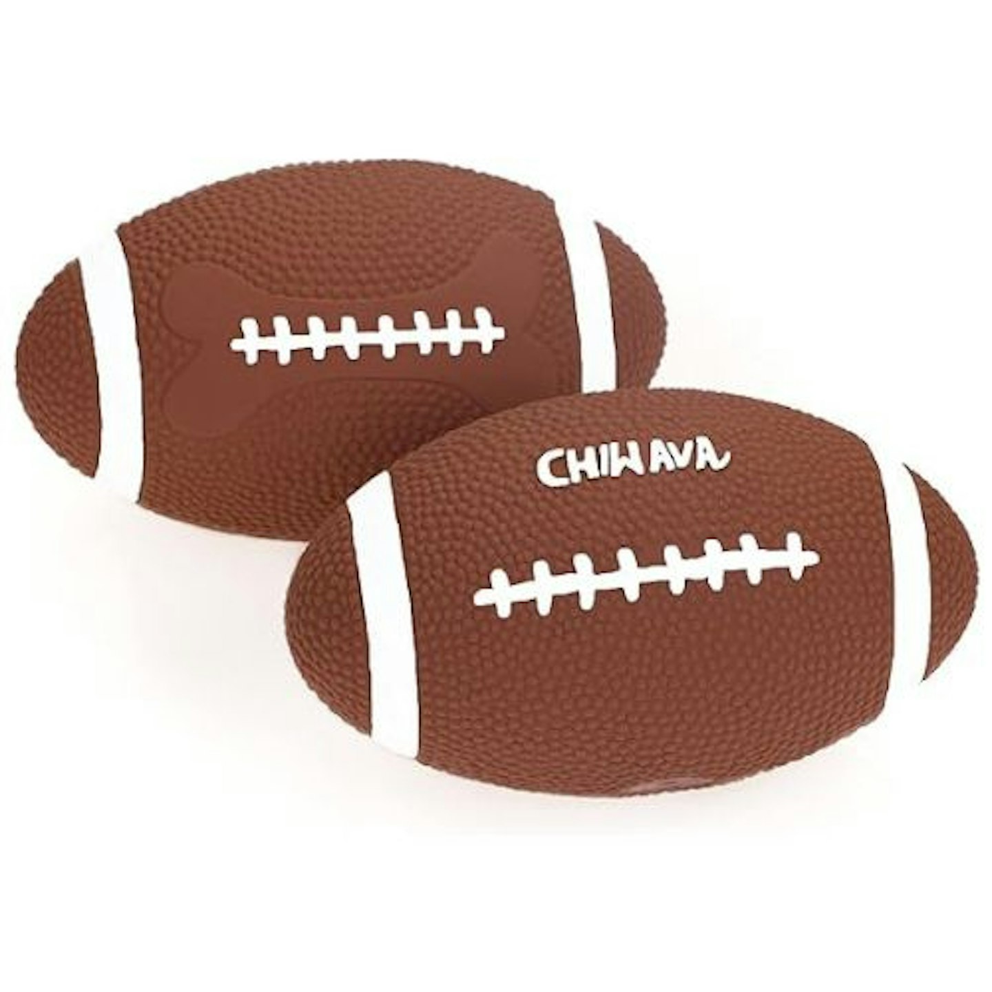 CHIWAVA 6" Squeaky Toy Rugby Balls, 2 Pack