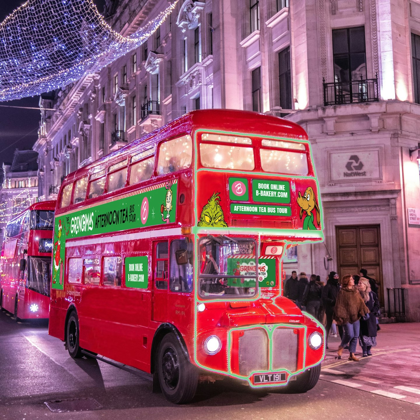 Christmas family days out Grinchmas afternoon tea bus tour London