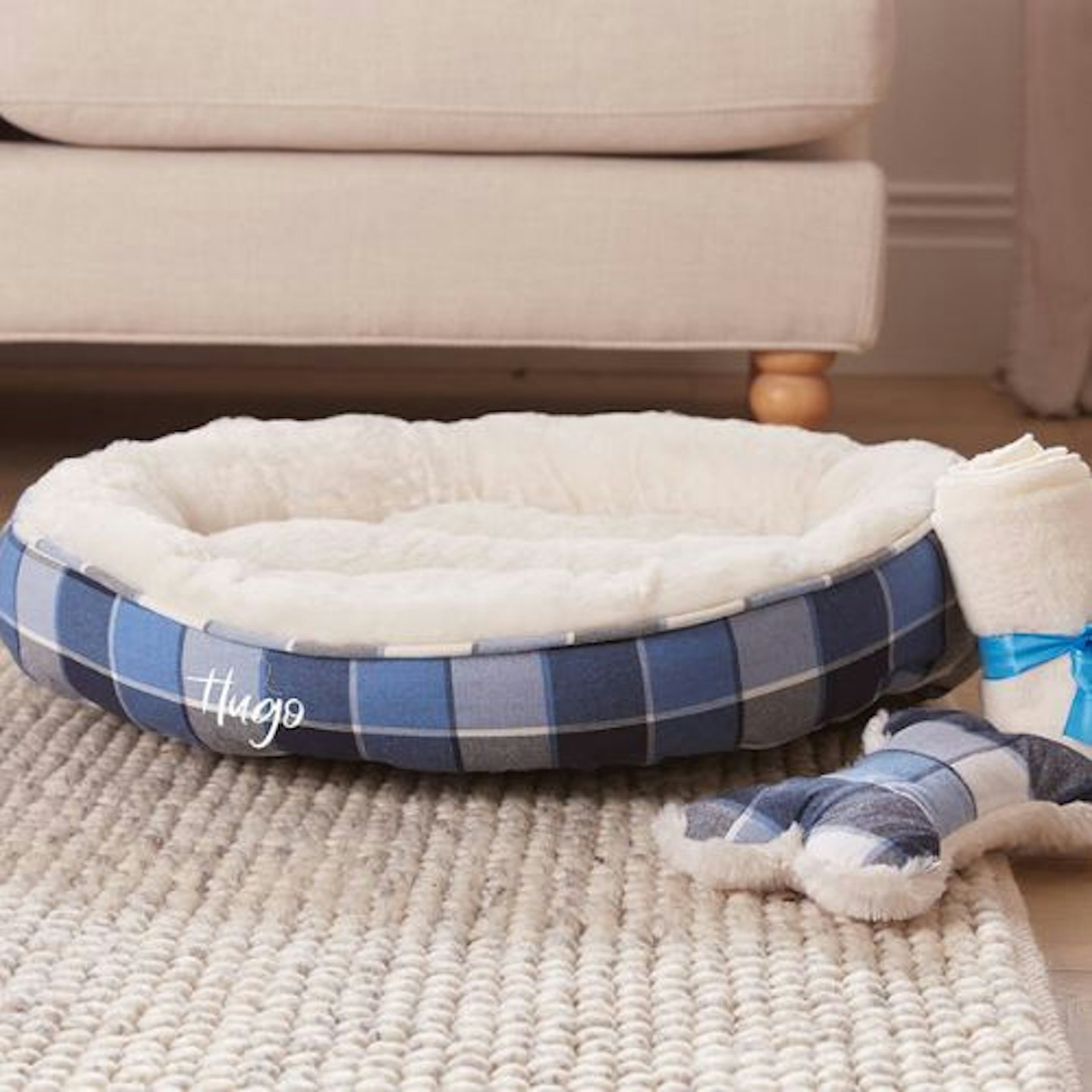 Dibor Personalised Plaid Pet Bed