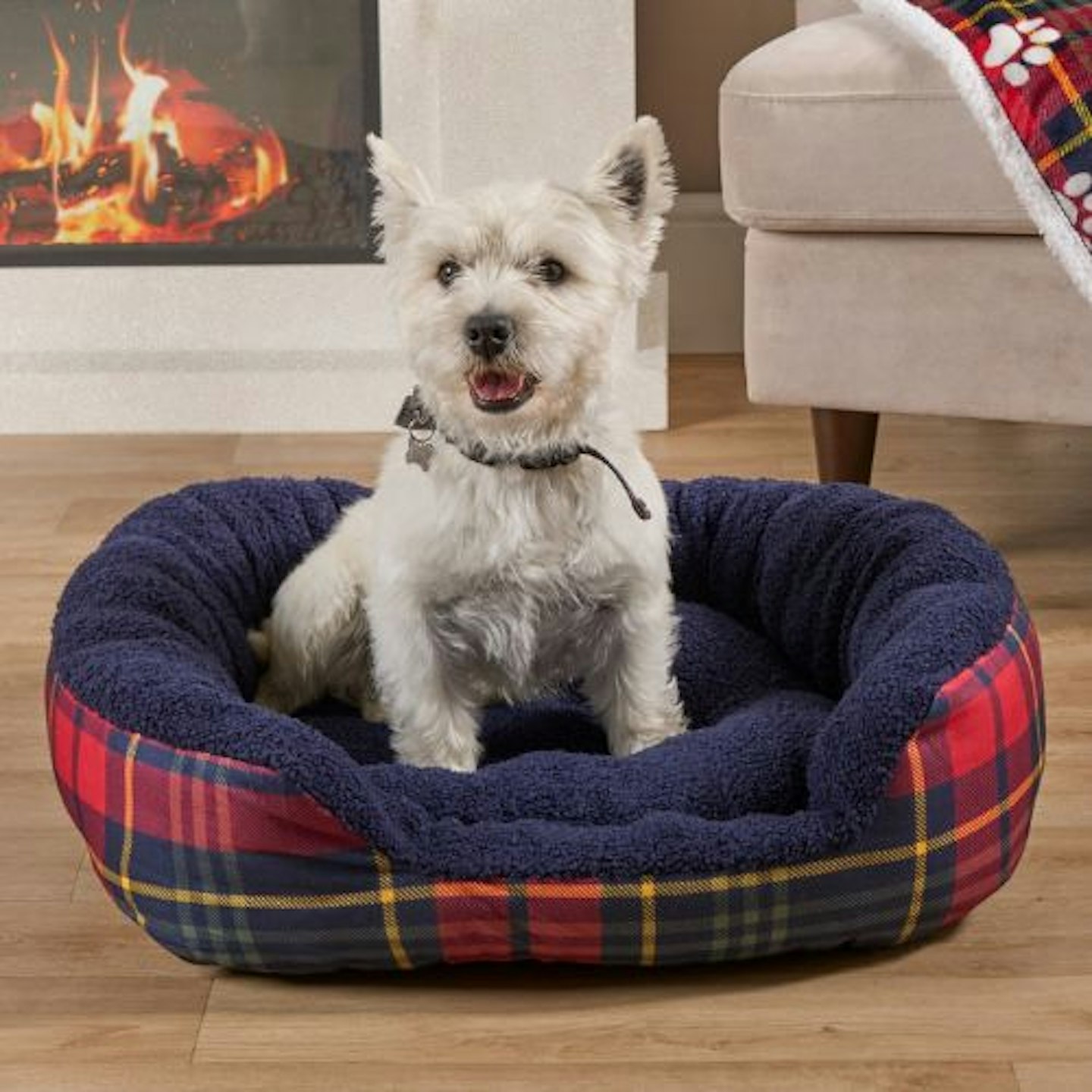 OHS Oxford Check Printed Pet Bed