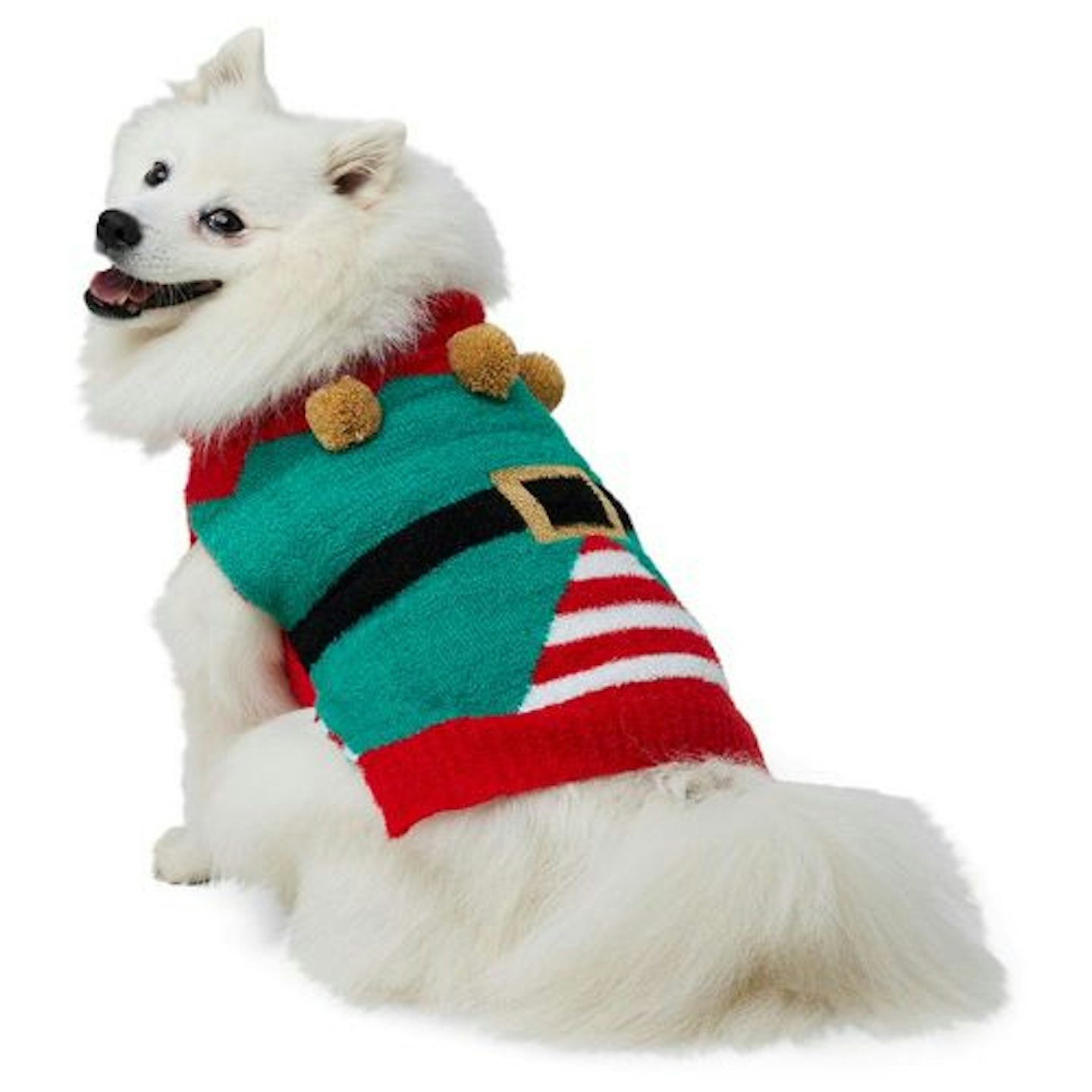 Pets at Home Christmas Elf Pom Pom Dog Jumper