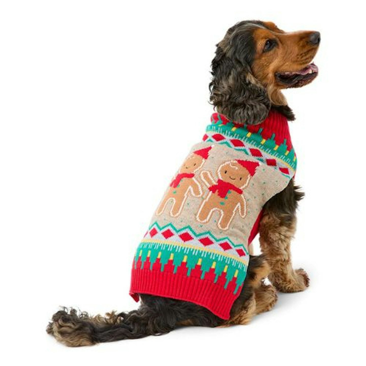 Pets at Home Christmas Gingerbread Fairisle Dog Jumper