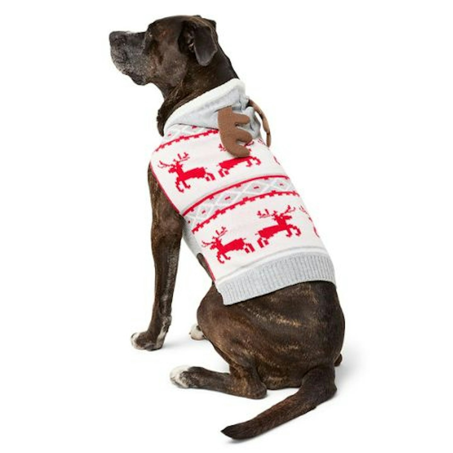 Pets at Home Christmas Reindeer Fairisle Knitted Dog Hoodie