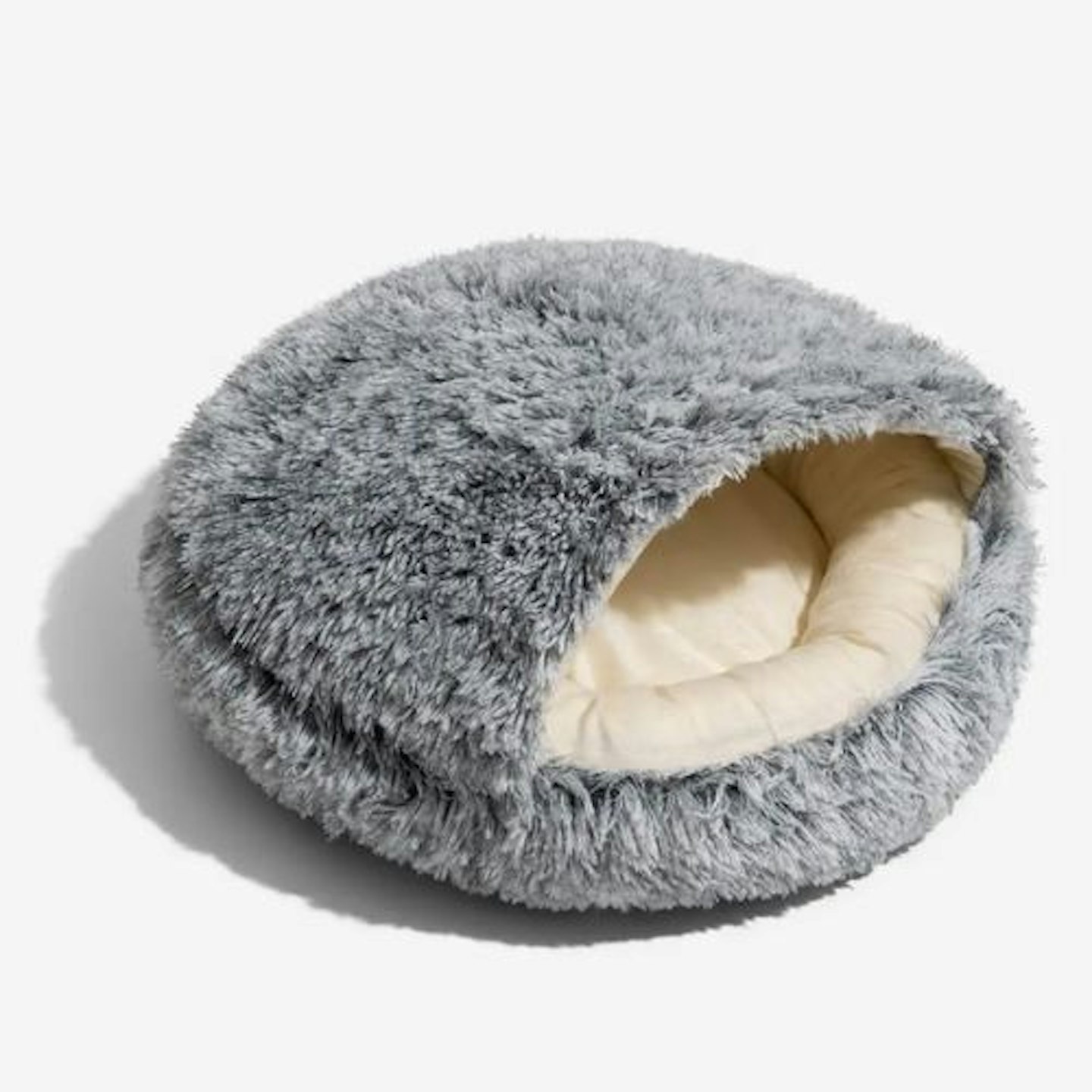 Calming Plush Semi-Enclosed Pet Nest Bed