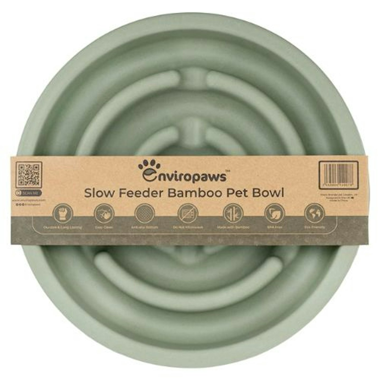 Enviropaws Bamboo Slow Feeder Bowl