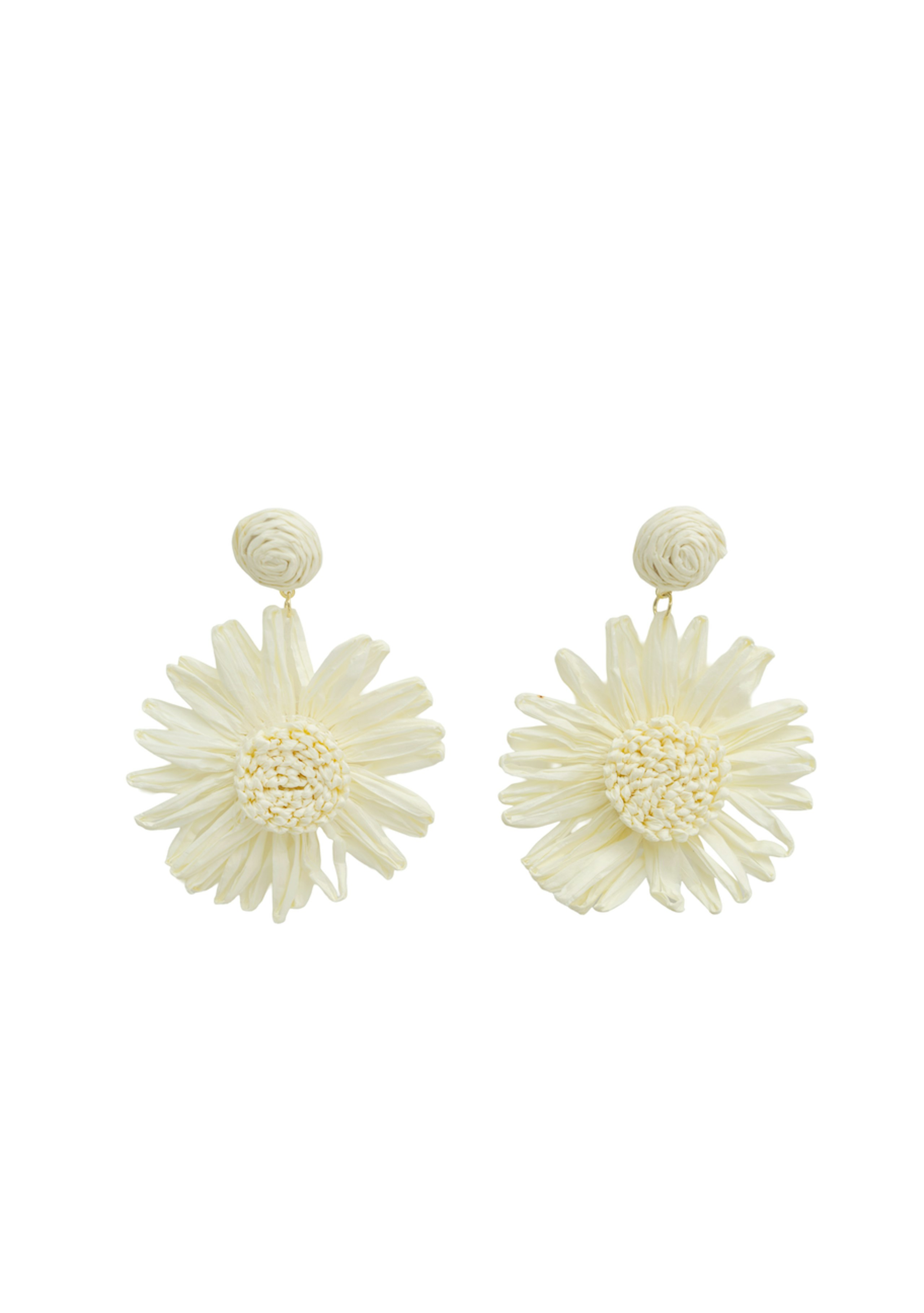 Raffia Flower Earrings
