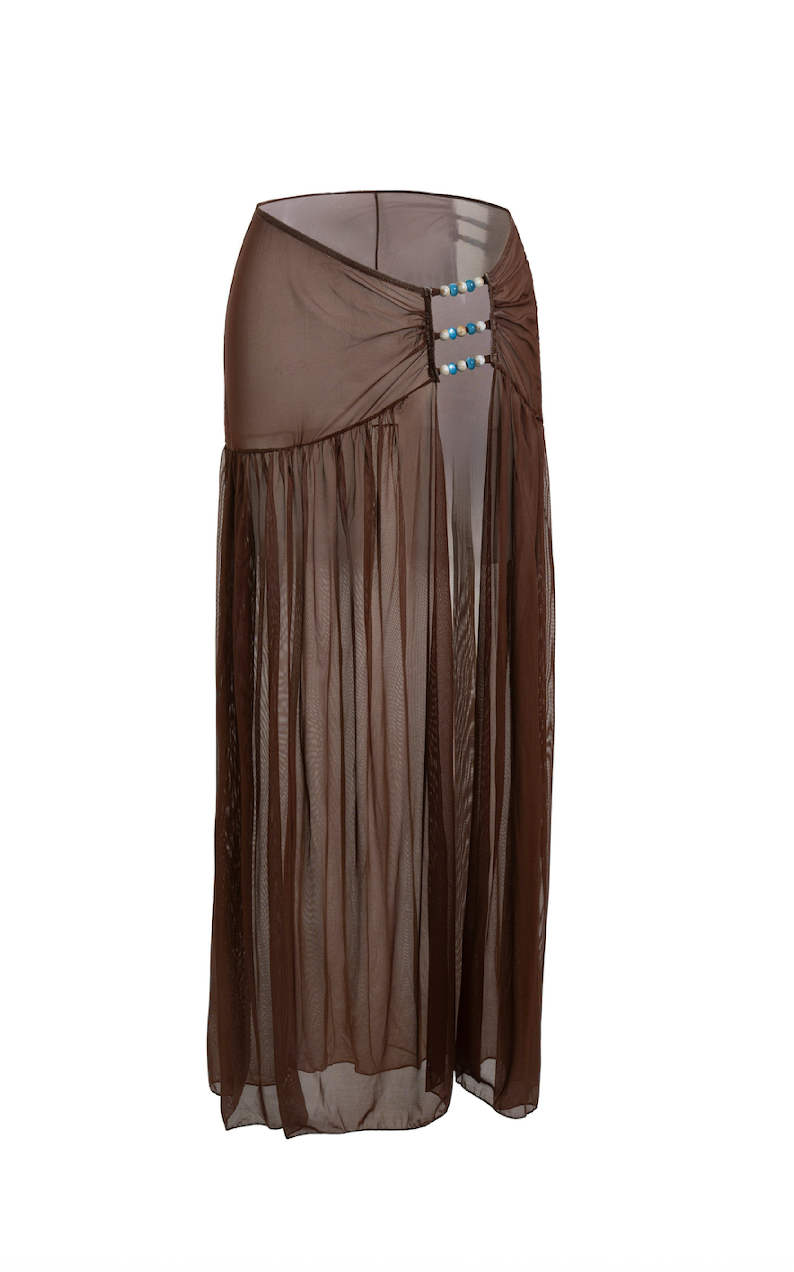 Brown Beaded Beach Skirt