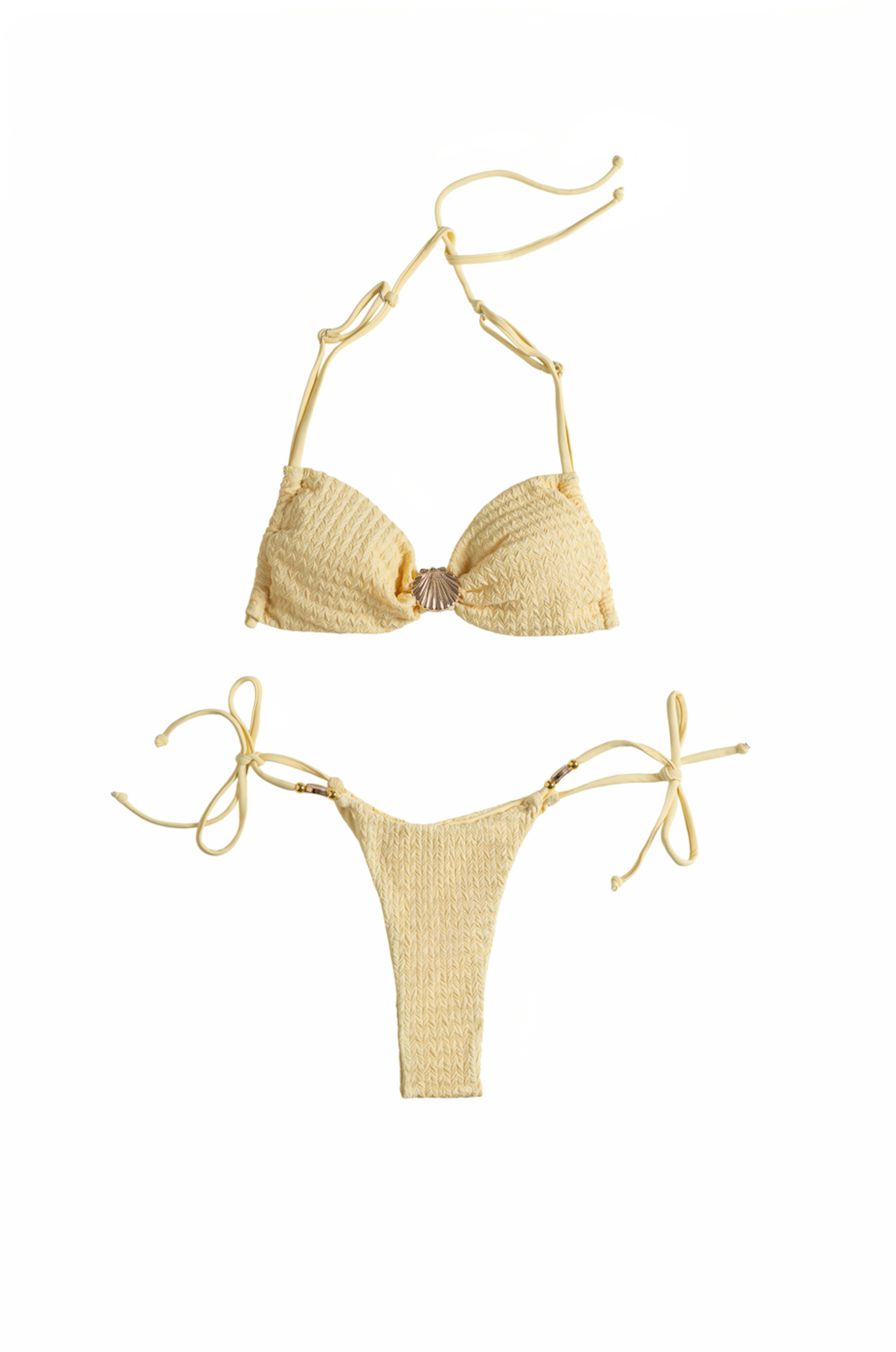 Yellow Shell Detail Bikini