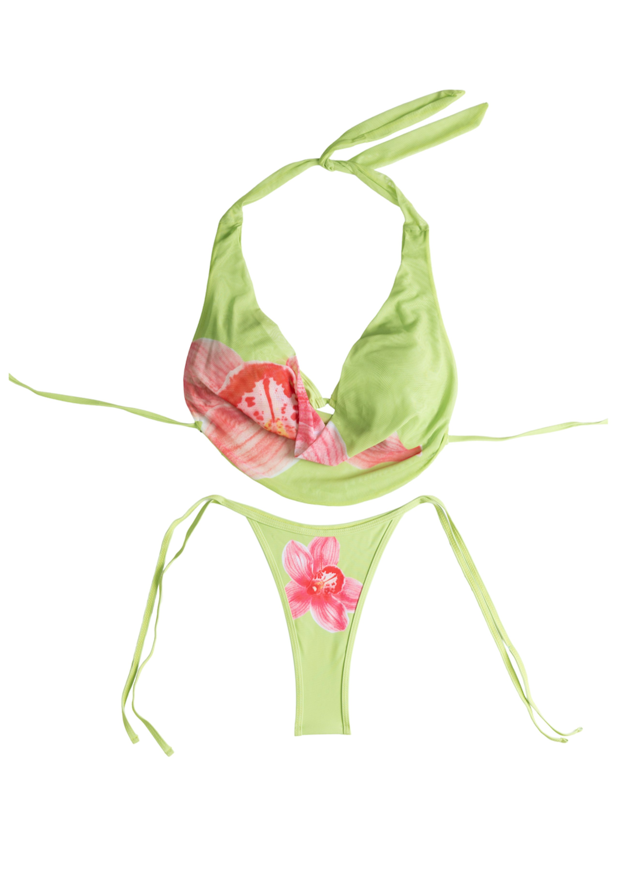 Green Floral Bikini