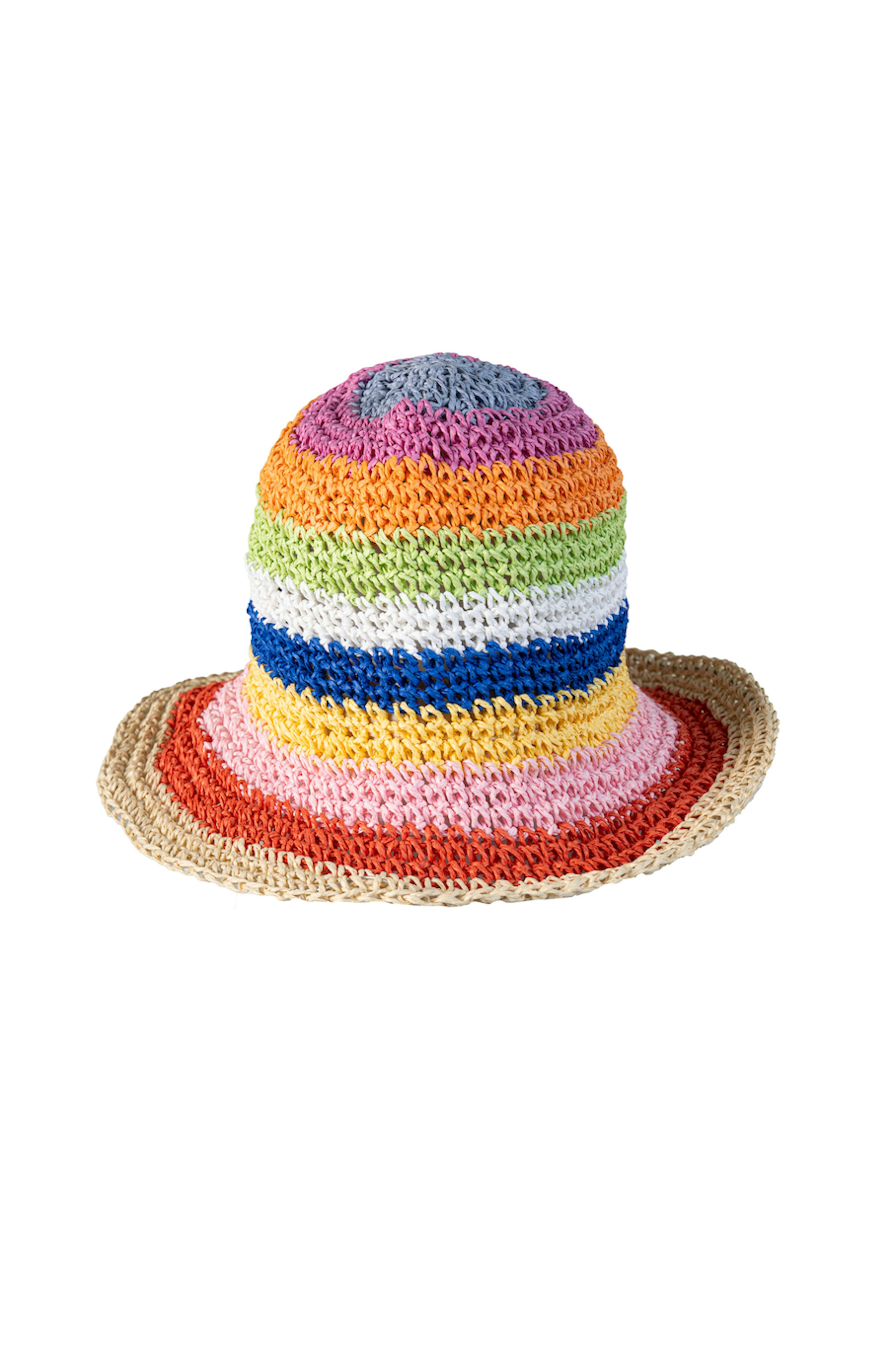 Rainbow Striped Straw Hat