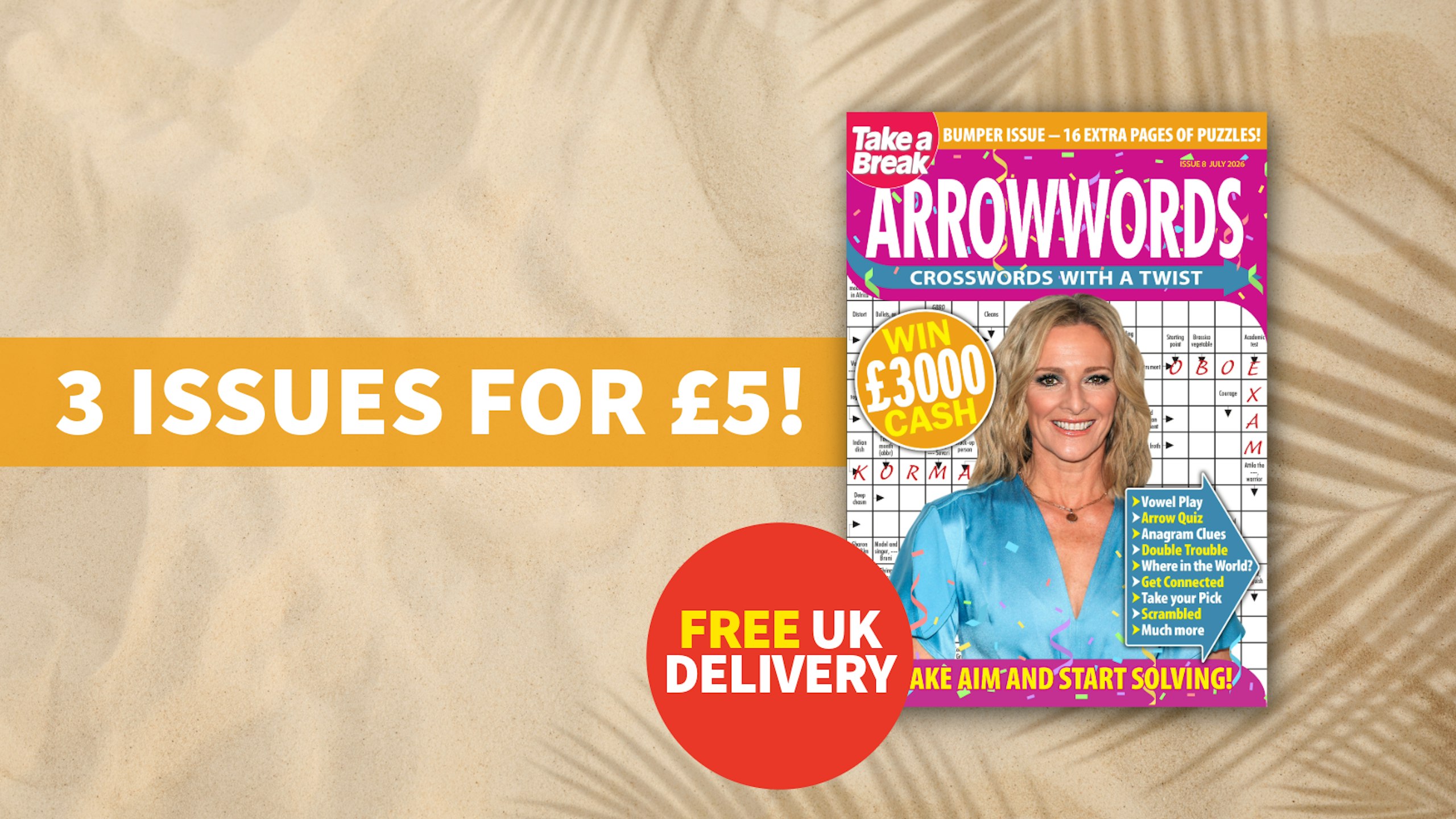 3 issues for £5 of Arrowwords Magazine