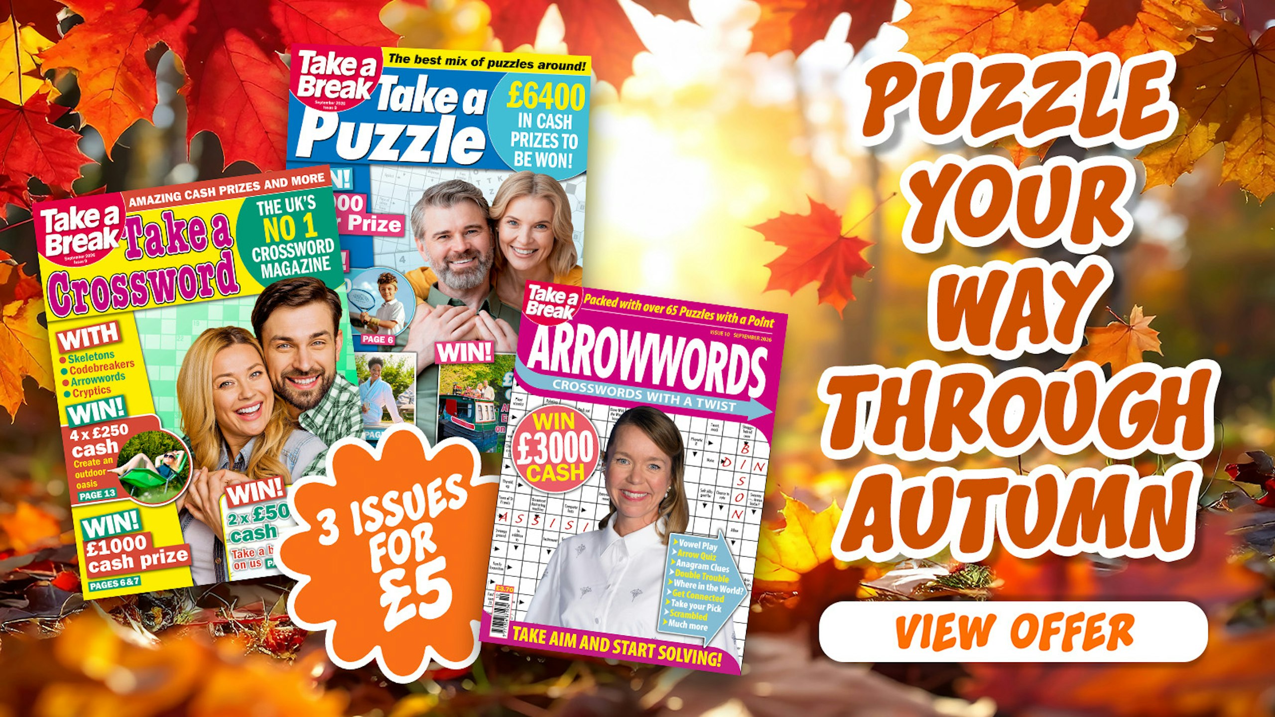 Puzzle your way through autumn with 3 issues for £5