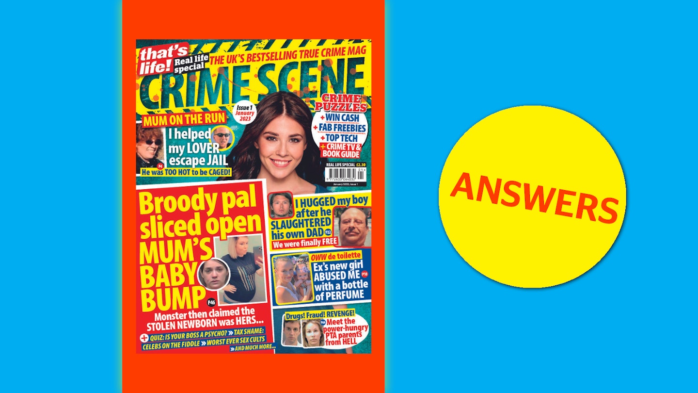 that’s life! Crime Scene Answers January