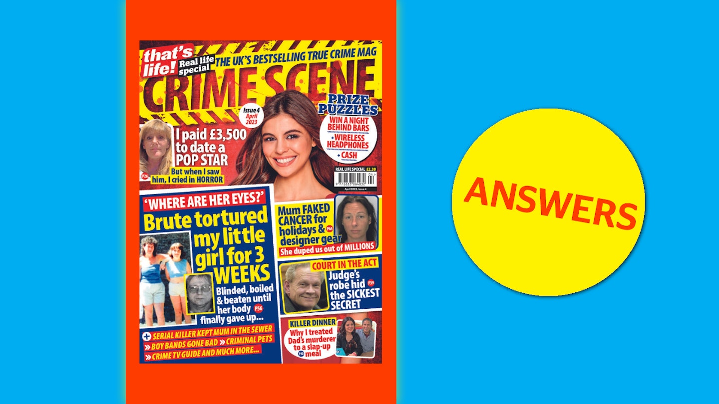 that’s life! Crime Scene April Answers
