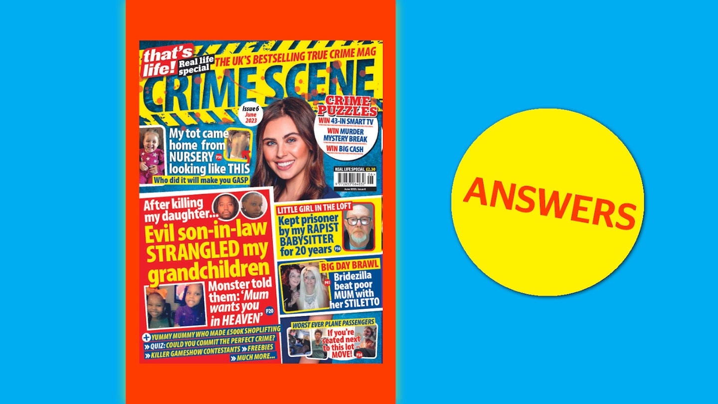 that's life! Crime Scene June Answers