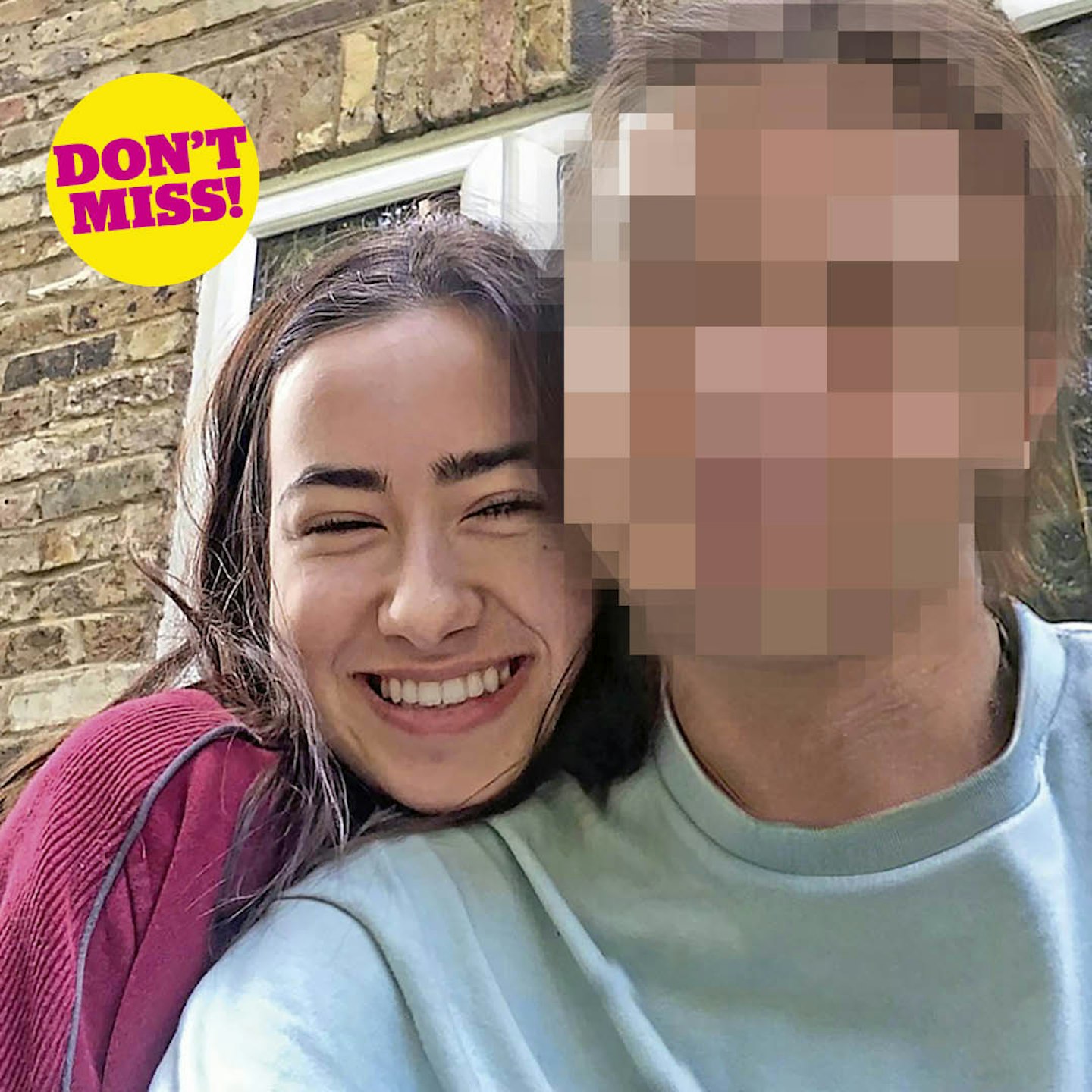 Sofia pictured with boyfriend Luke (face pixelated)