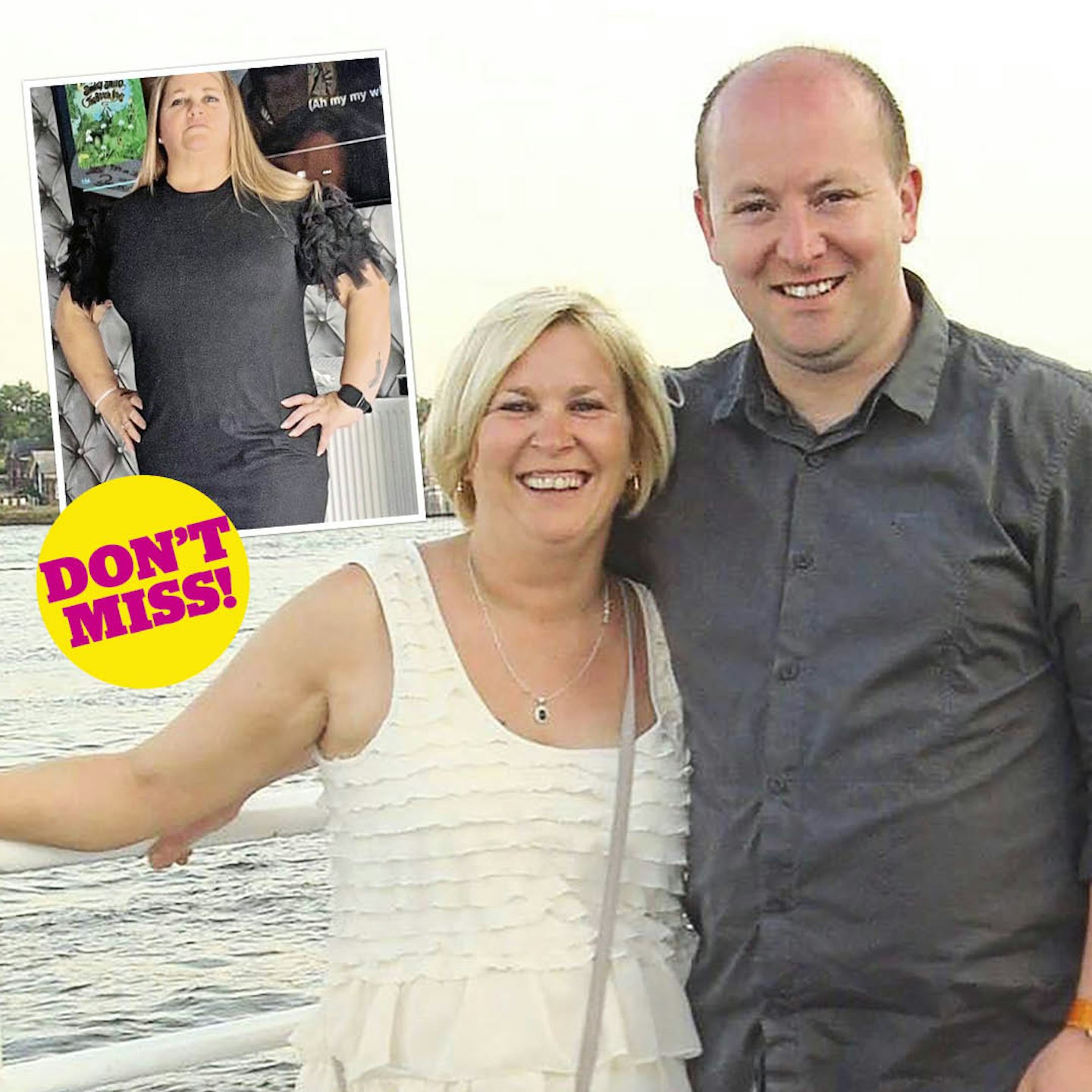 Alicia picture with husband Graham. Inset photo of sister Michelle