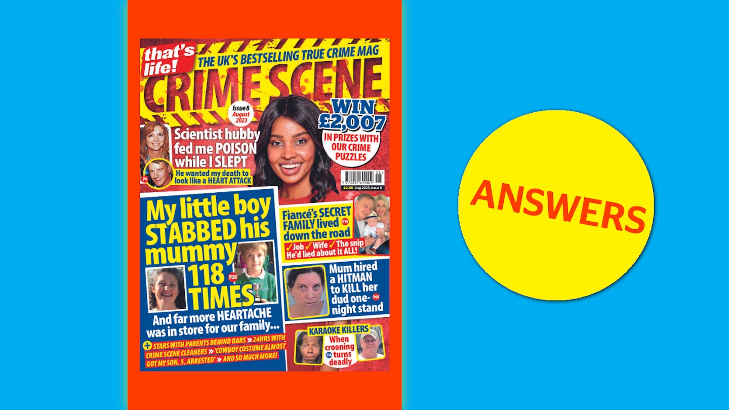 that's life! Crime Scene August Answers