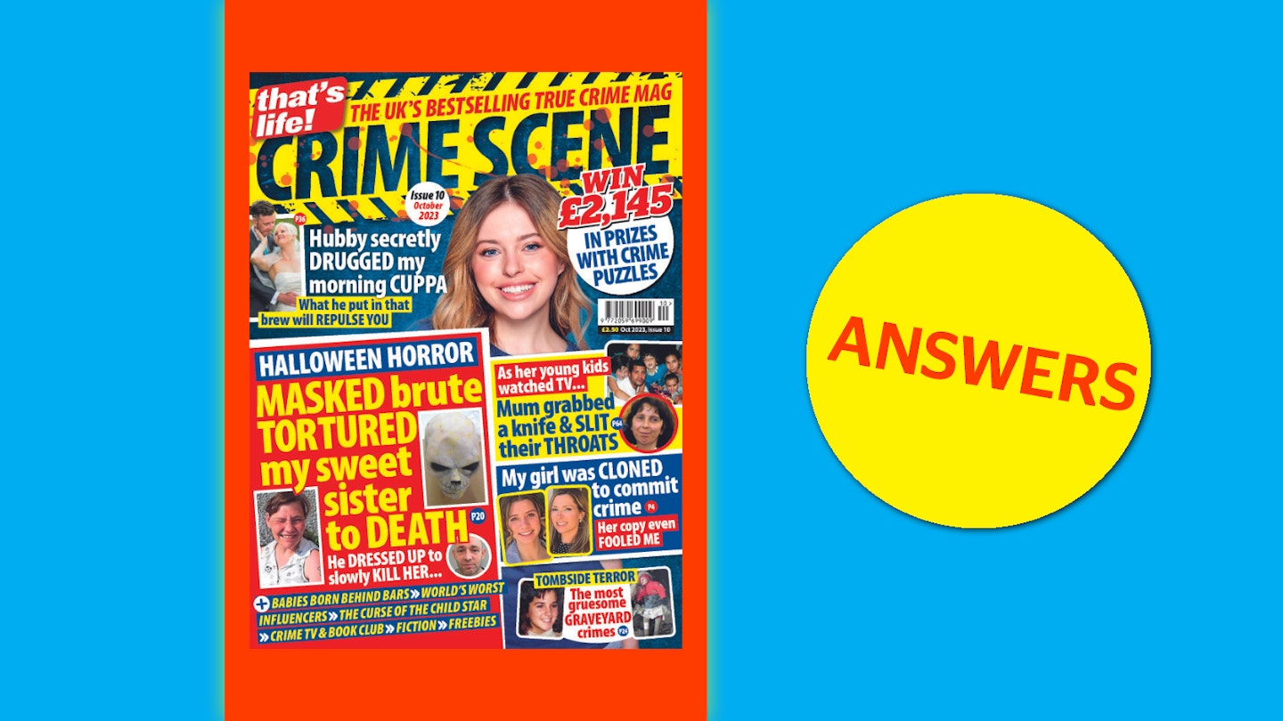 that's life! Crime Scene October Answers