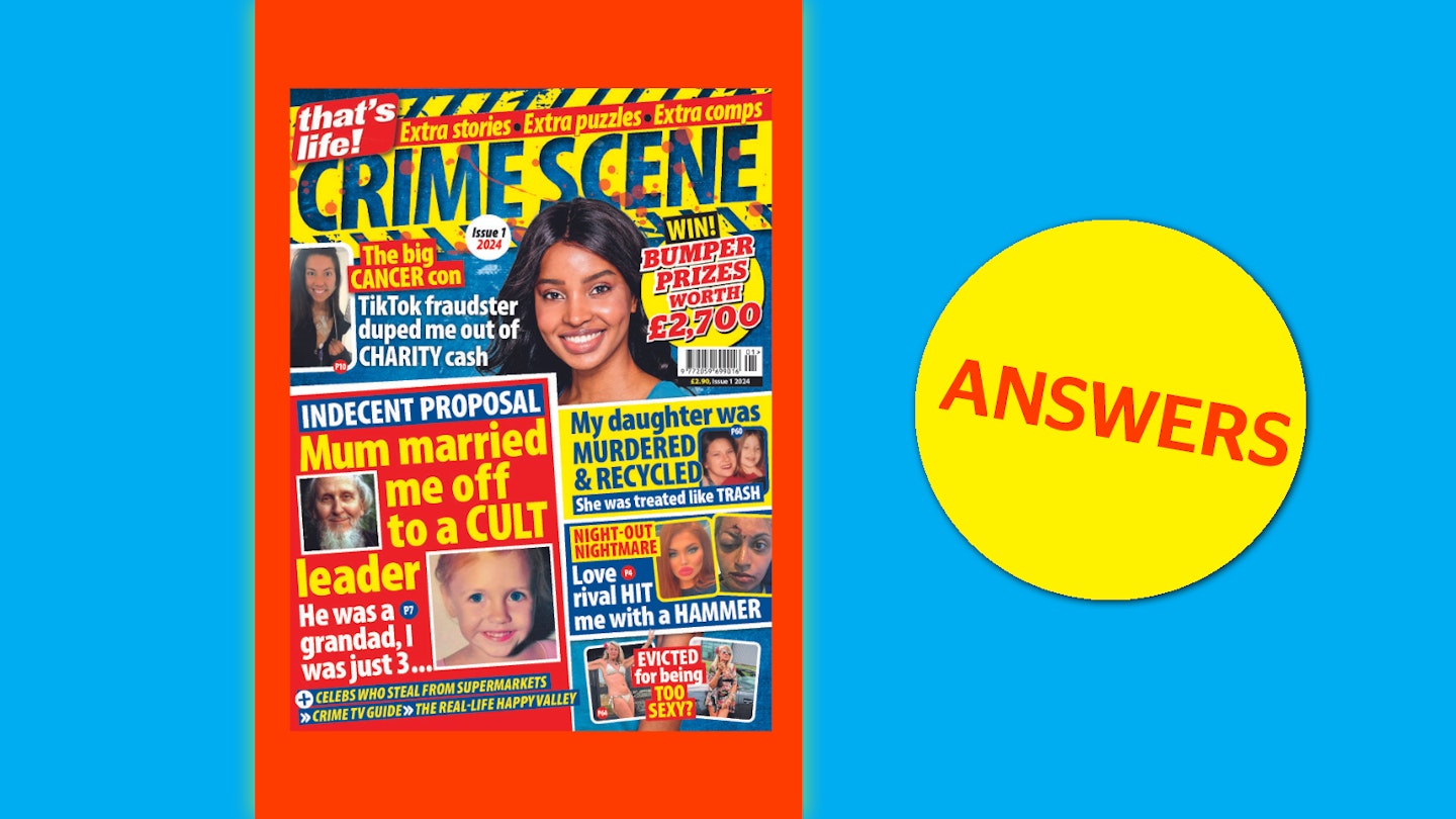 that's life! Crime Scene January Answers