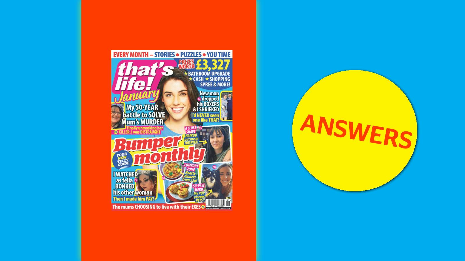 that’s life! January Answers | %%channel_name%%