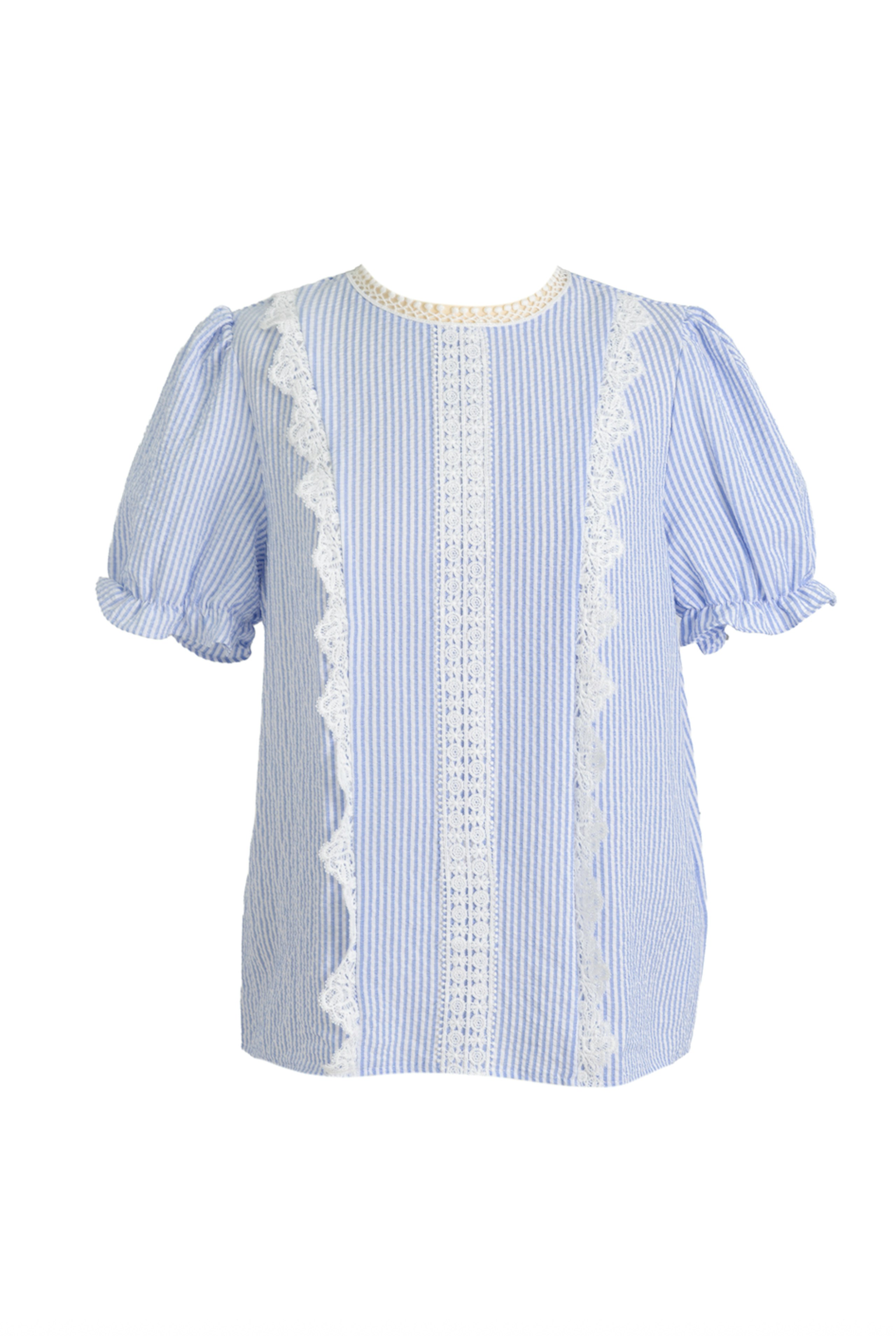 Striped Puff Sleeve Top