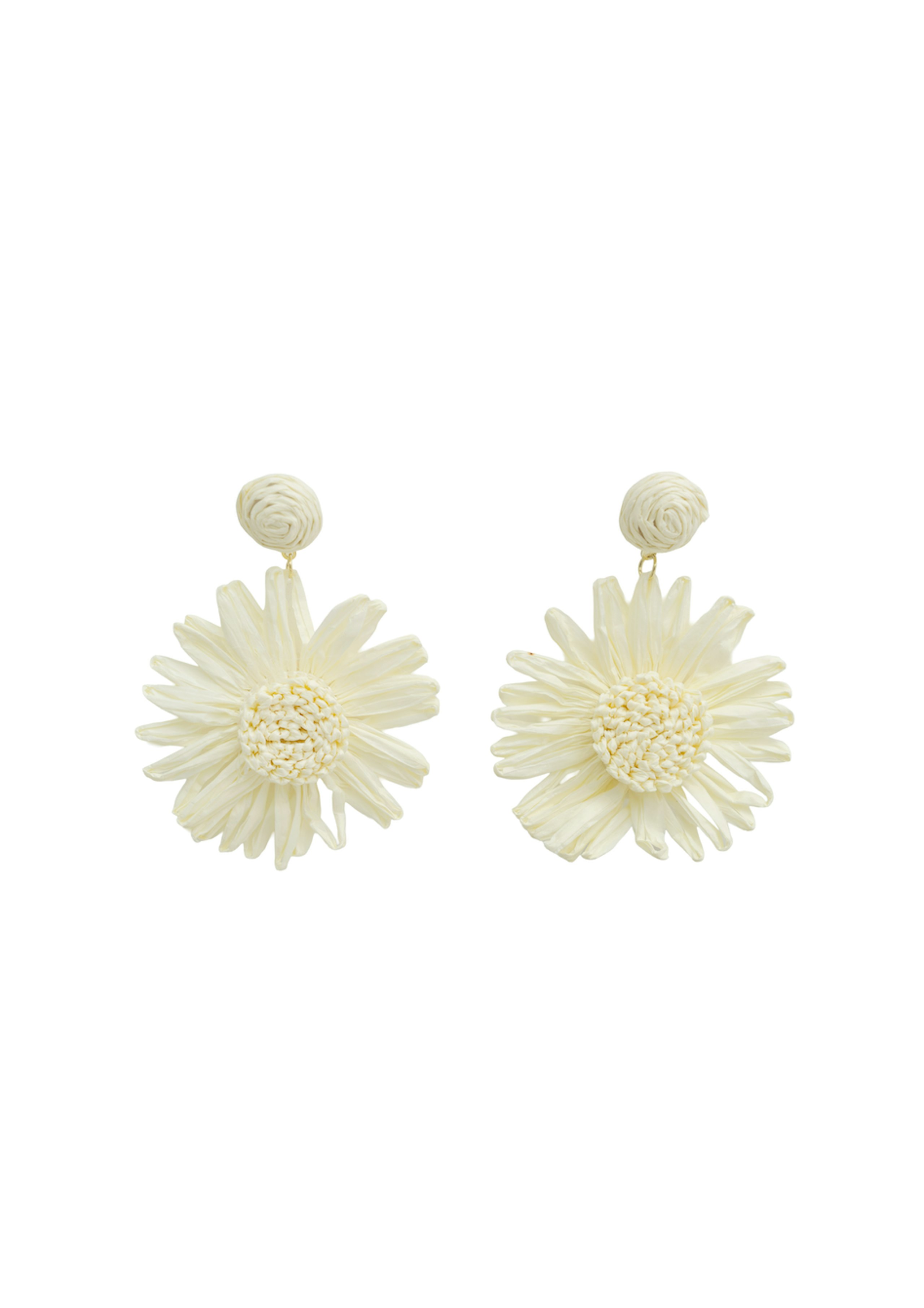 Raffia Flower Earrings