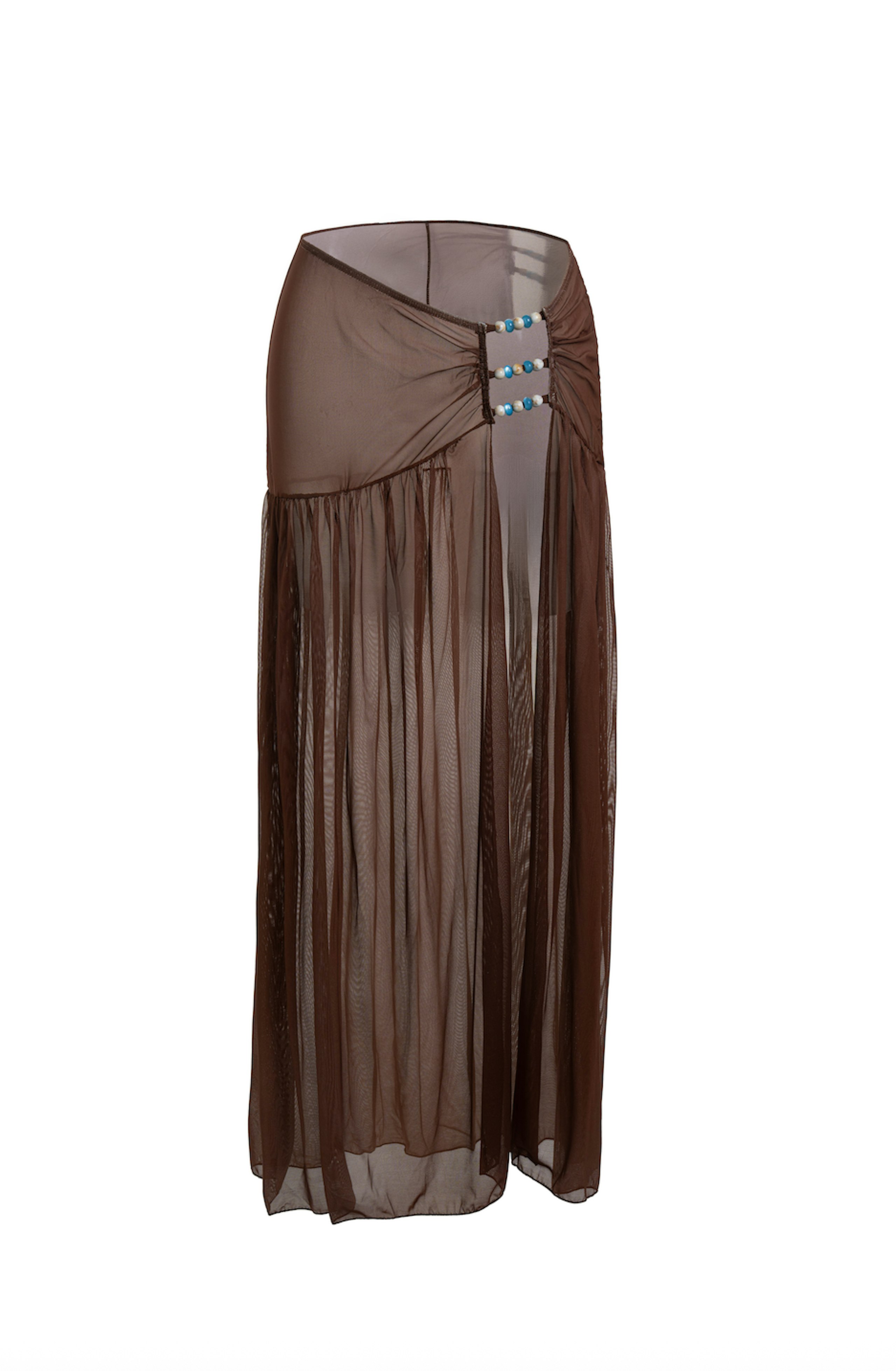 Brown Beaded Beach Skirt