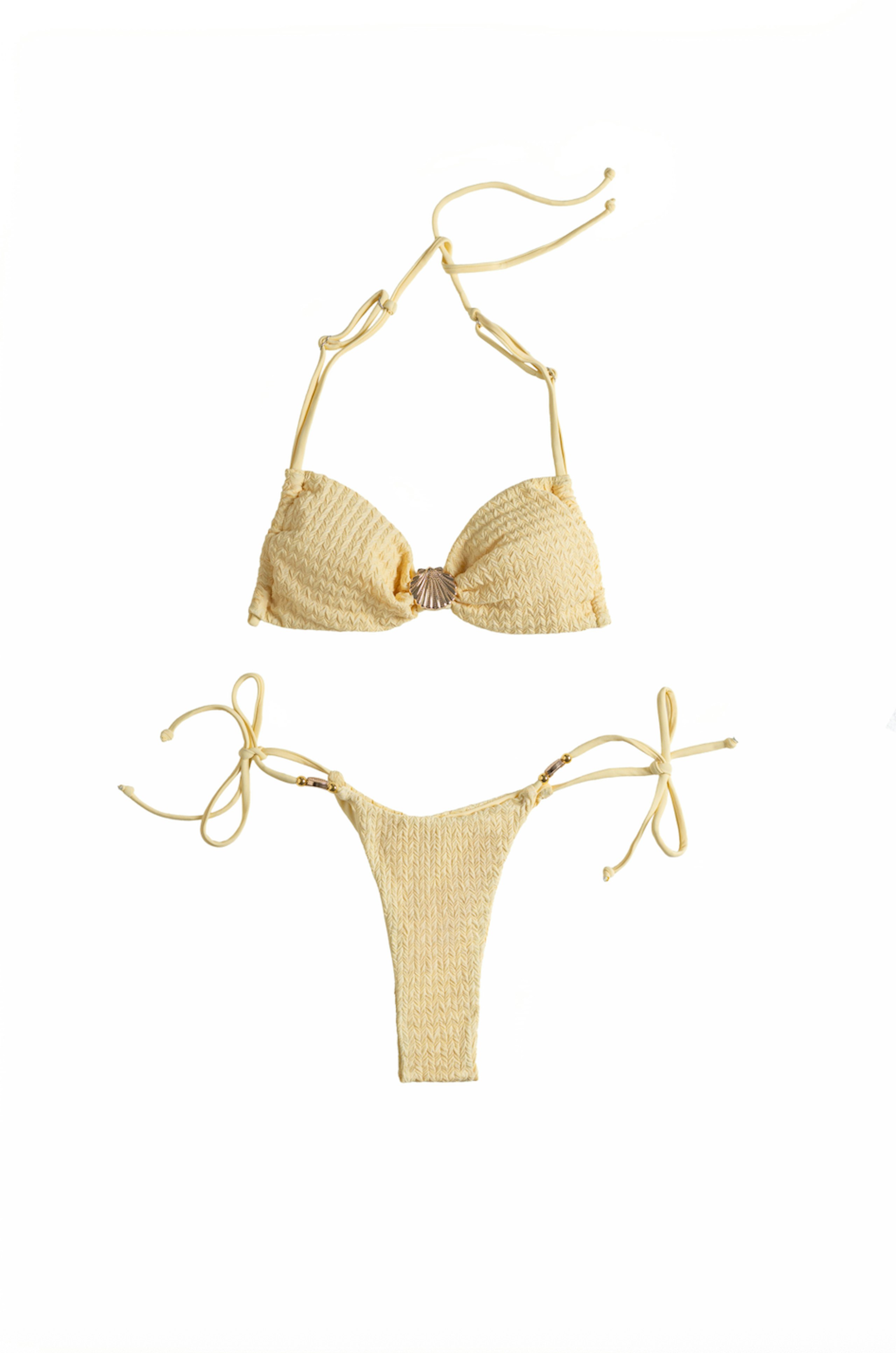 Yellow Shell Detail Bikini