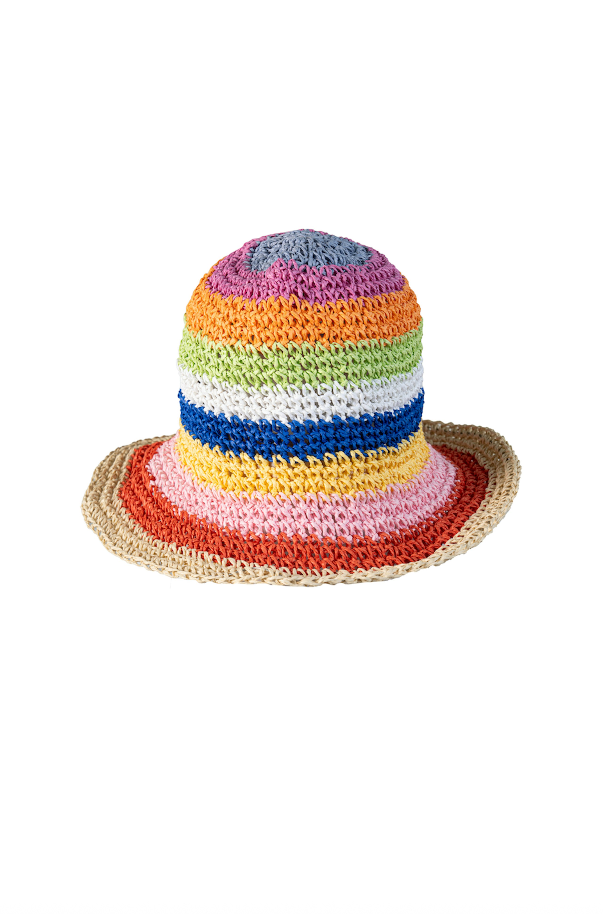 Rainbow Striped Straw Hat