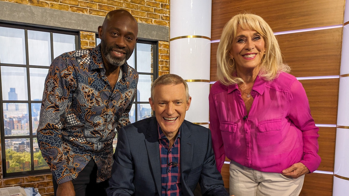 Jeremy Vine with panellists Henry Bonsu and Carole Malone