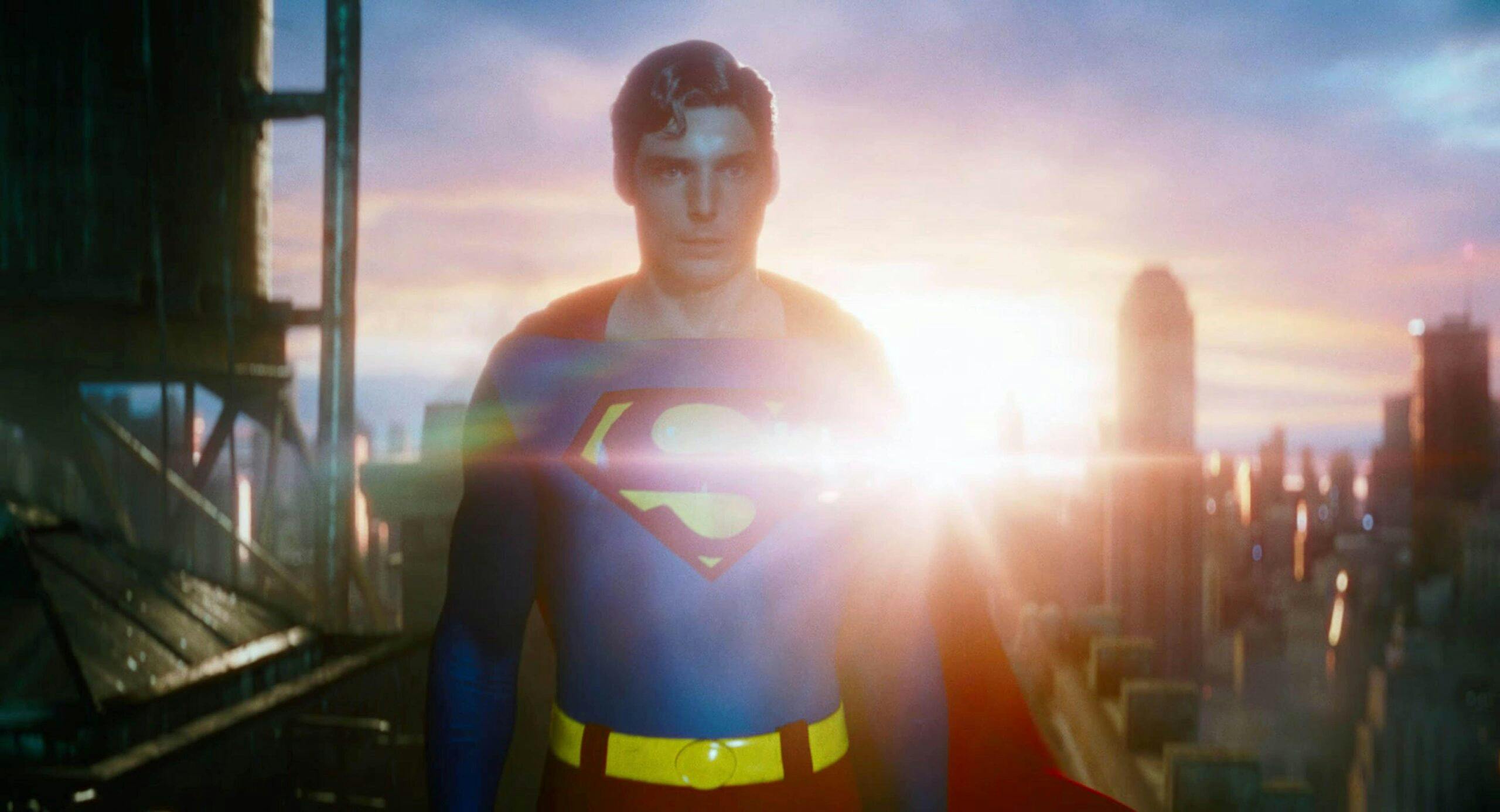 A computer-generated Christopher Reeve in The Flash (2023)