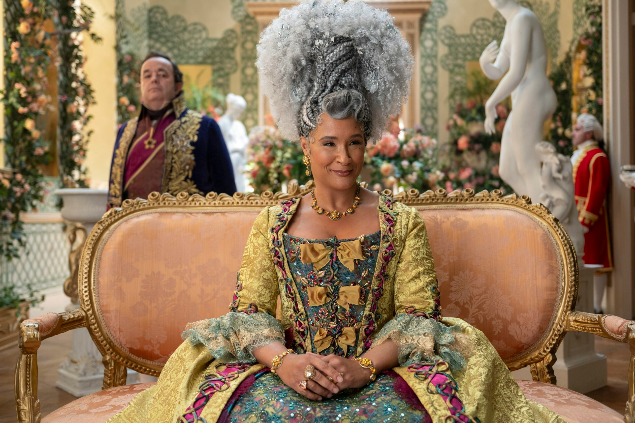 Golda Rosheuvel as Queen Charlotte in Bridgerton